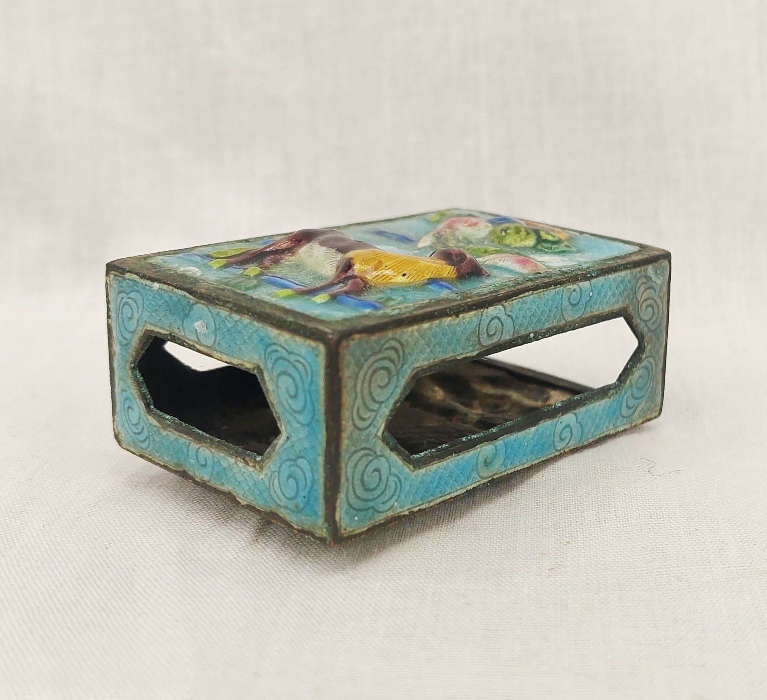 c1900 Chinese Enamelled Matchbox Cover - Image 2