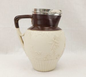 1796/7 John Turner Archery Scene Salt Glazed Stoneware Silver Rimmed Jug