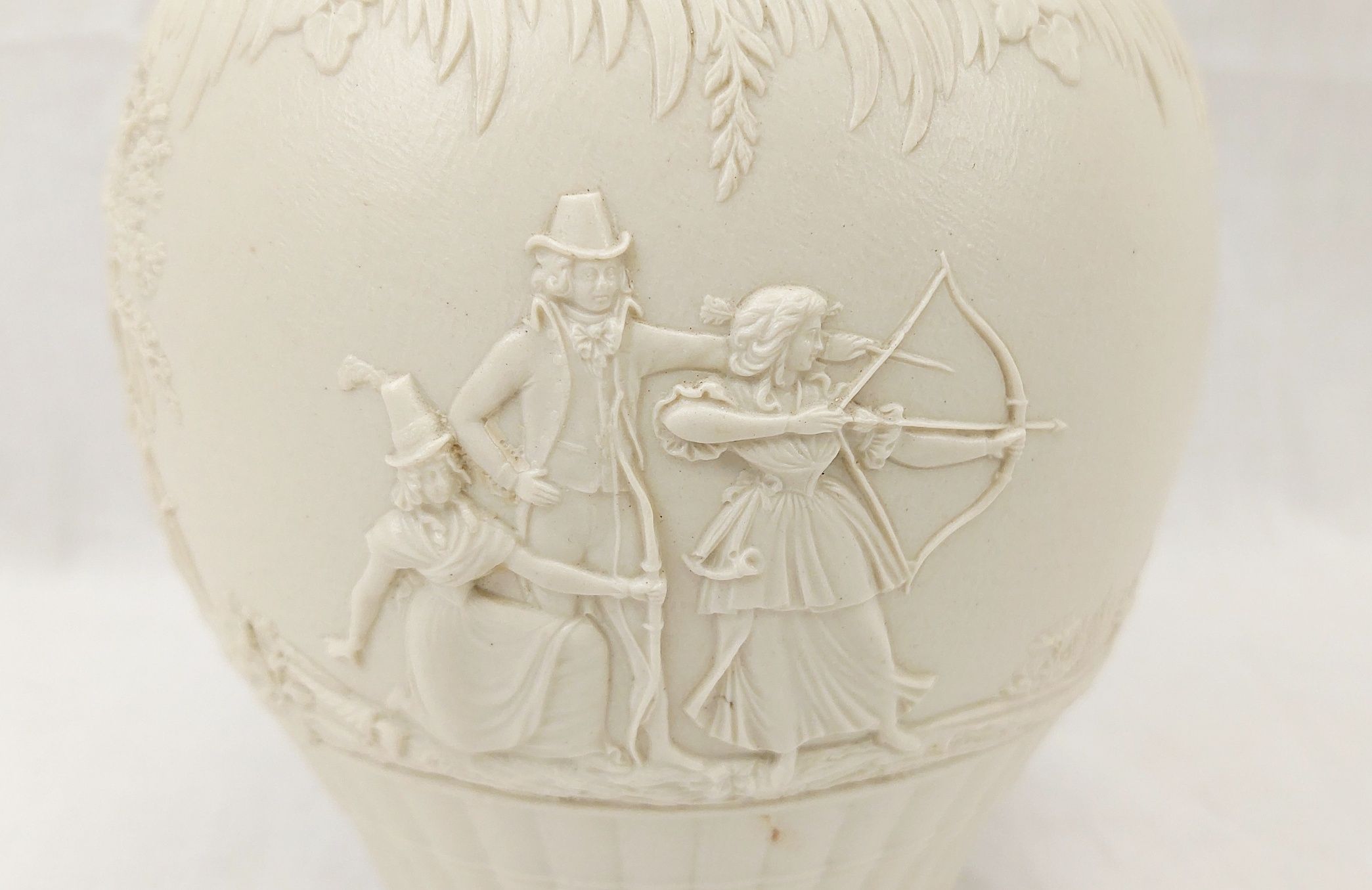 1796/7 John Turner Archery Scene Salt Glazed Stoneware Silver Rimmed Jug - Image 11