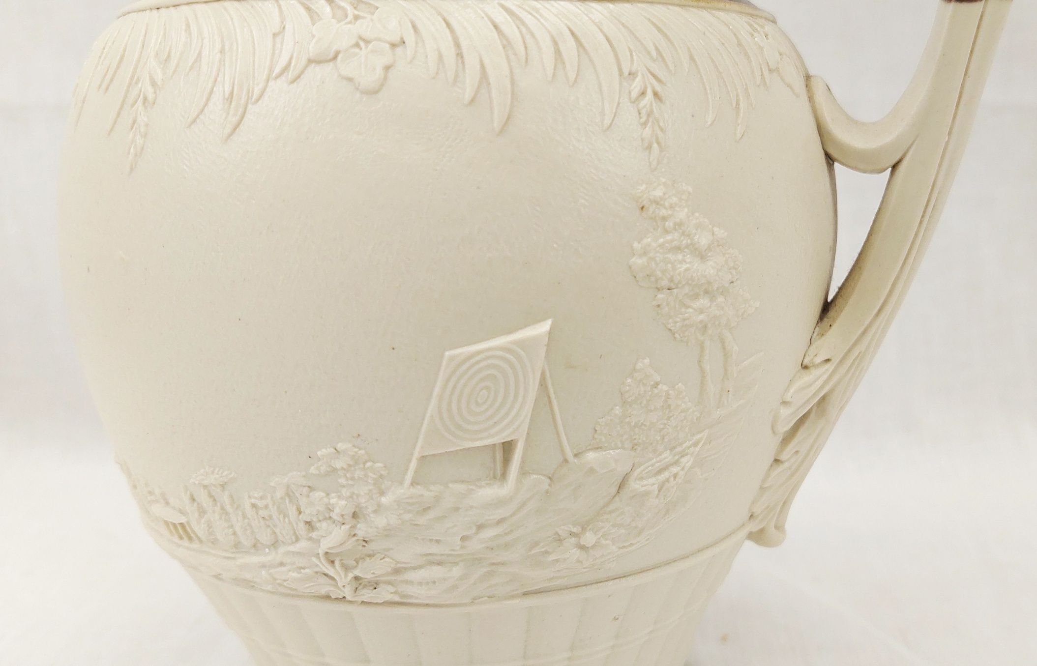 1796/7 John Turner Archery Scene Salt Glazed Stoneware Silver Rimmed Jug - Image 10
