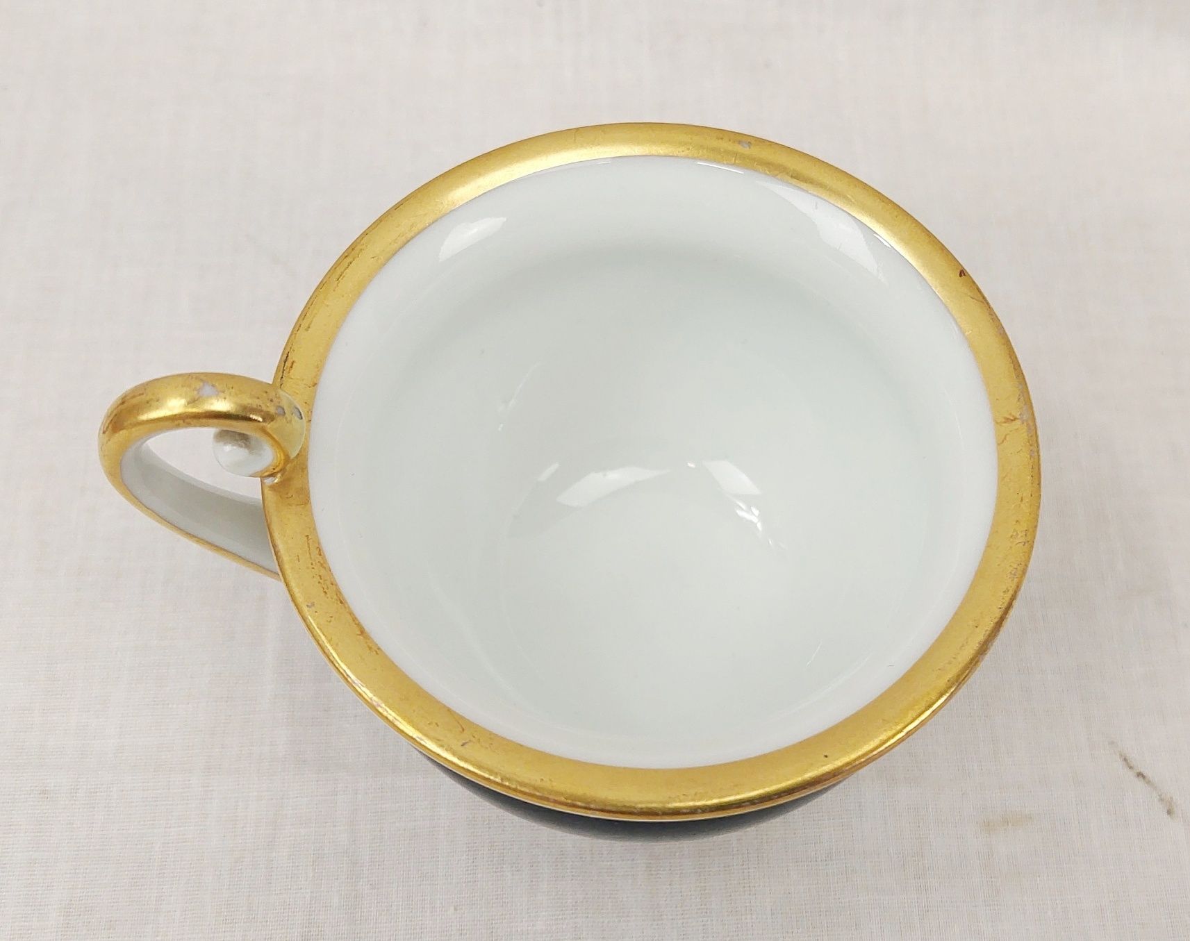 1840-1865 Furstenberg Porcelain Hand Painted Demitasse Coffee Cup And Saucer - Image 5