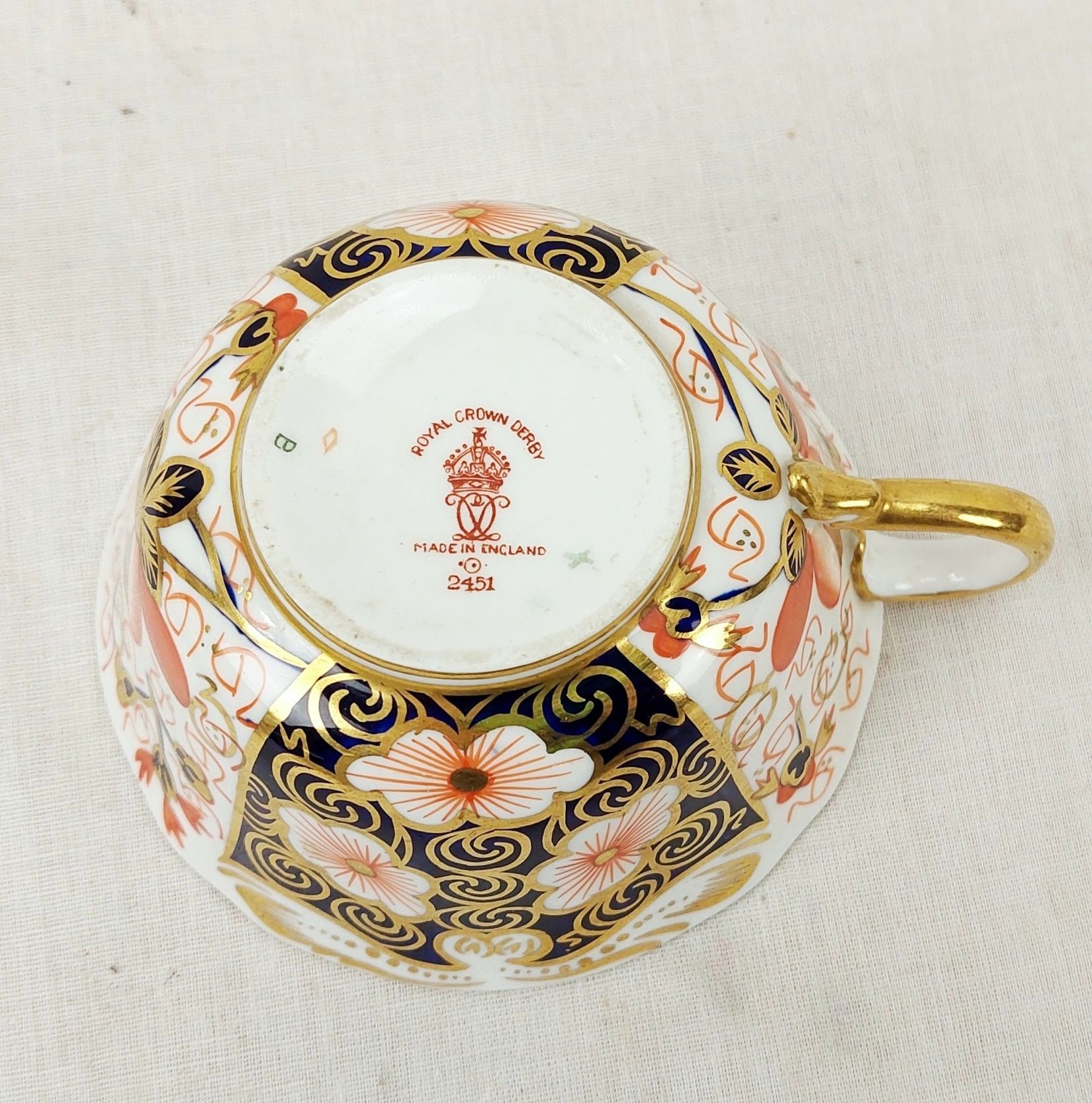 1929 Crown Derby Imari Pattern Trio And Sandwich Plate #1 - Image 3
