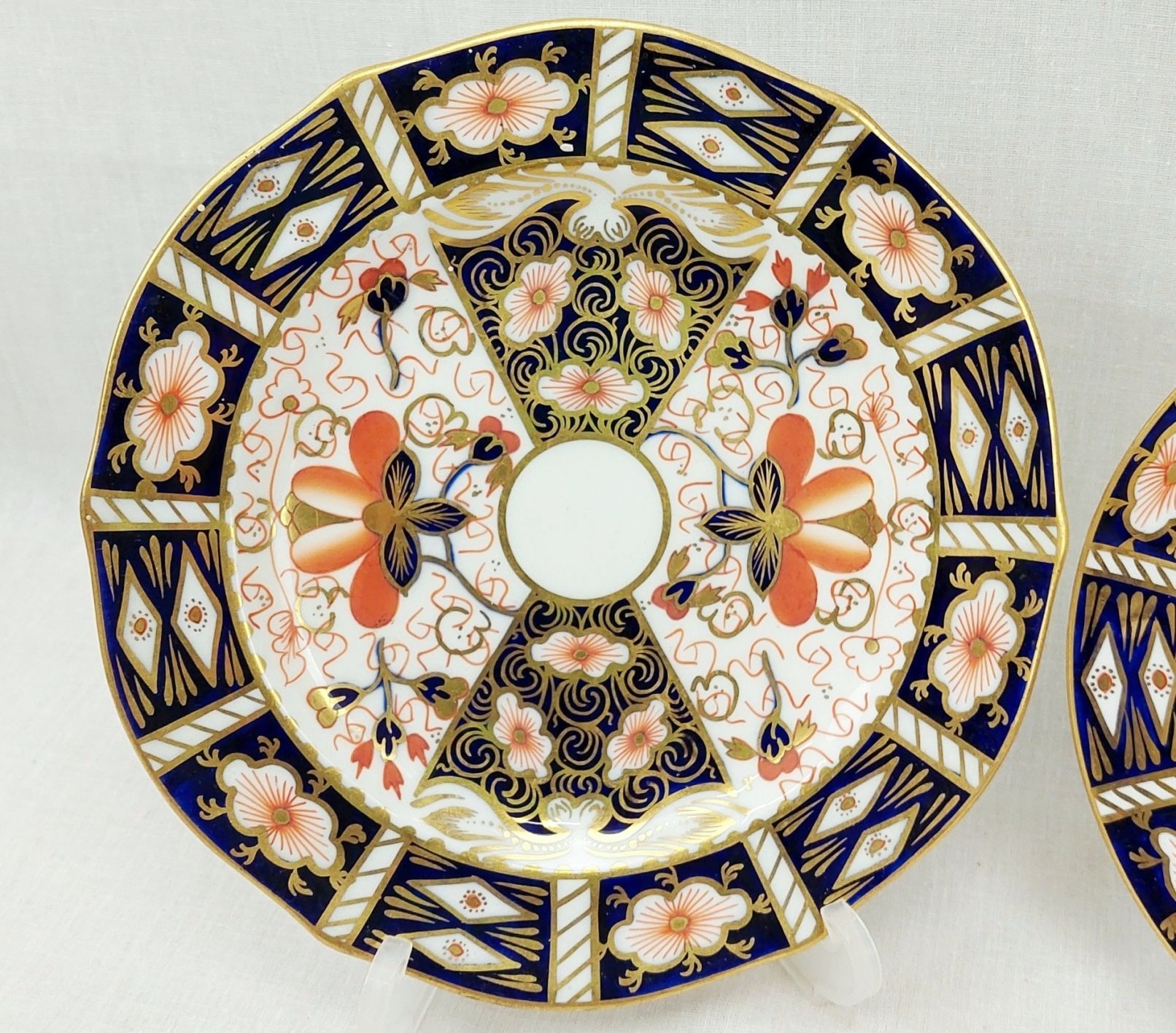 1929 Crown Derby Imari Pattern Trio And Sandwich Plate #1 - Image 6
