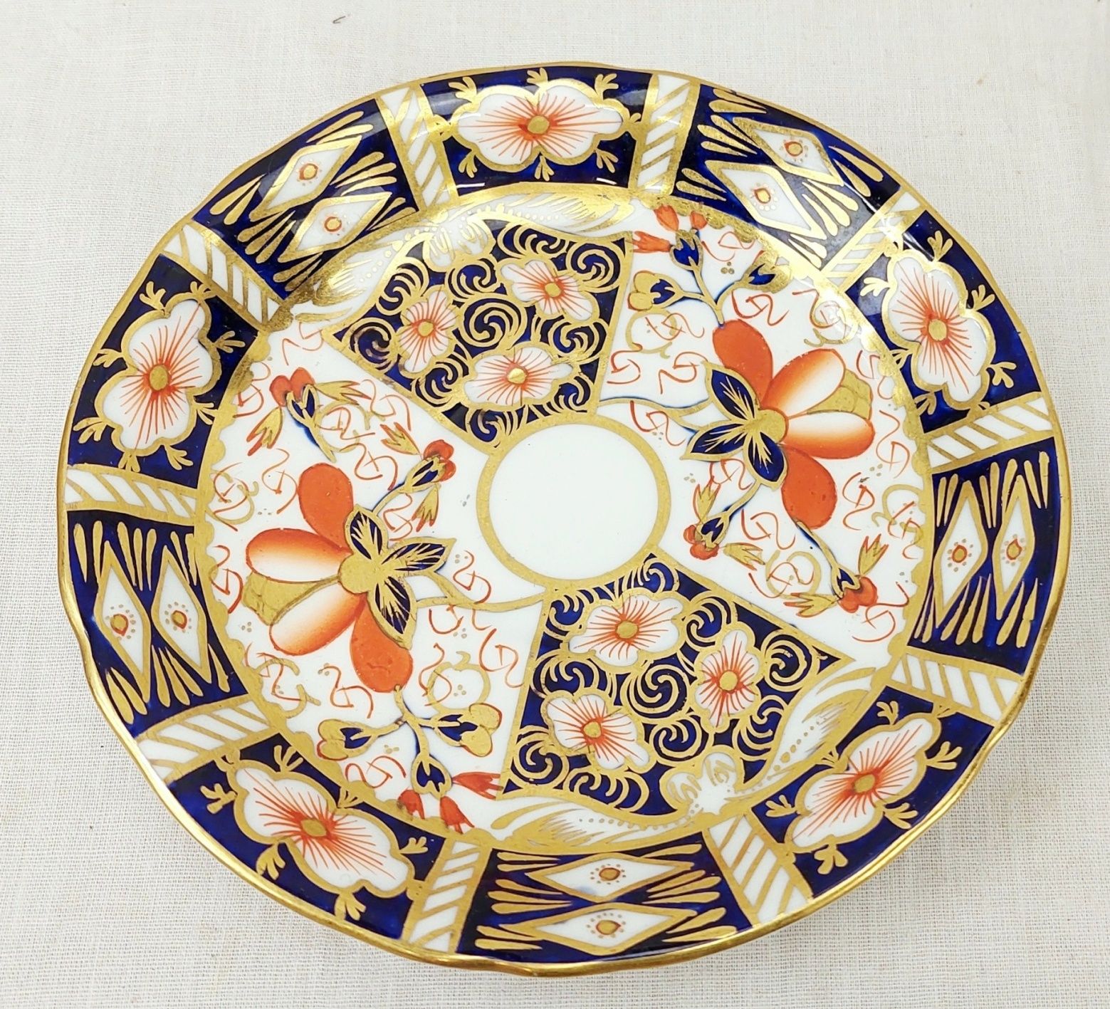 1929 Crown Derby Imari Pattern Trio And Sandwich Plate #1 - Image 9