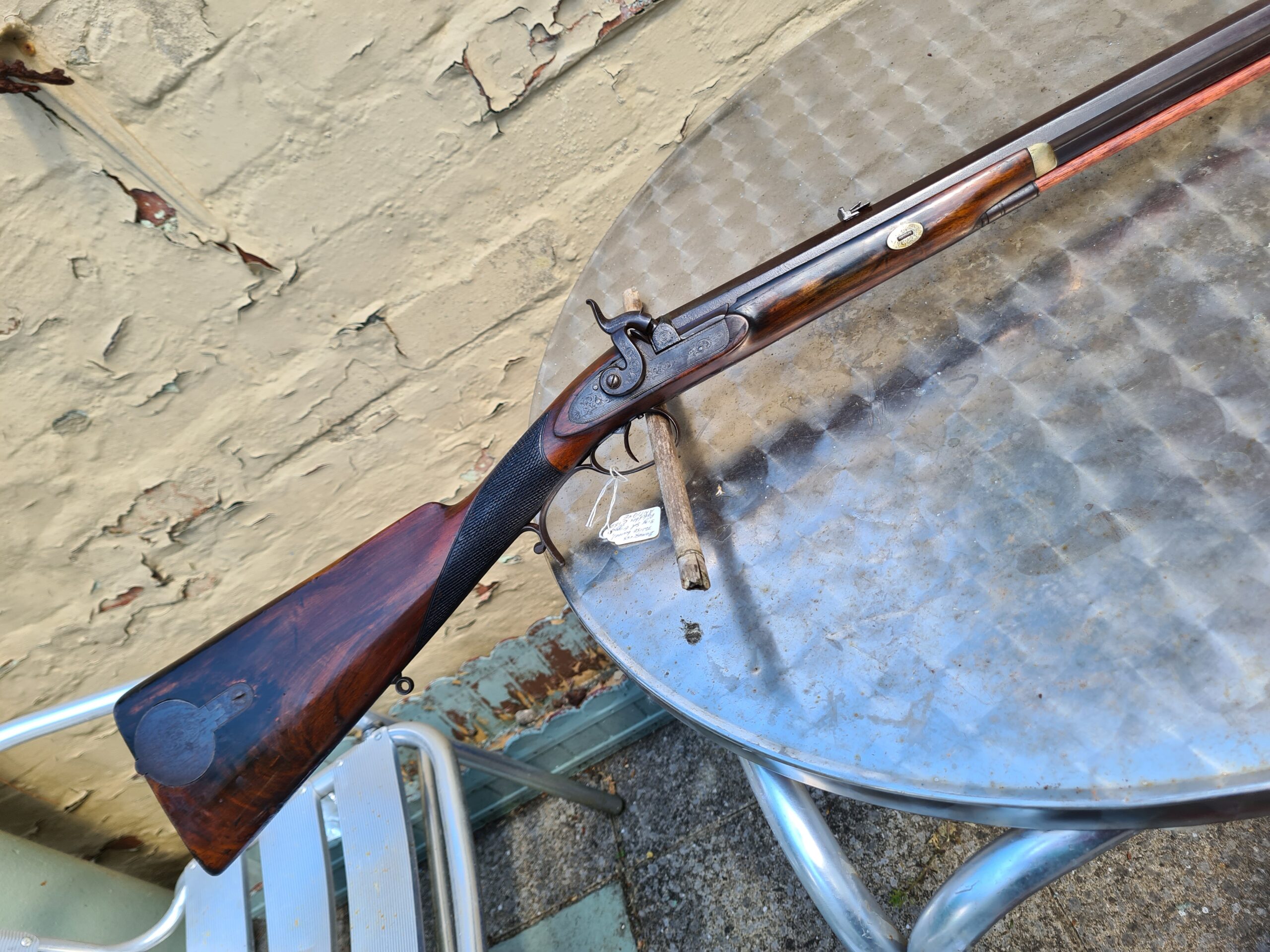 British Proofed Damsecene Twisted Octagonal Barreled Deer Park Rifle - Image 2