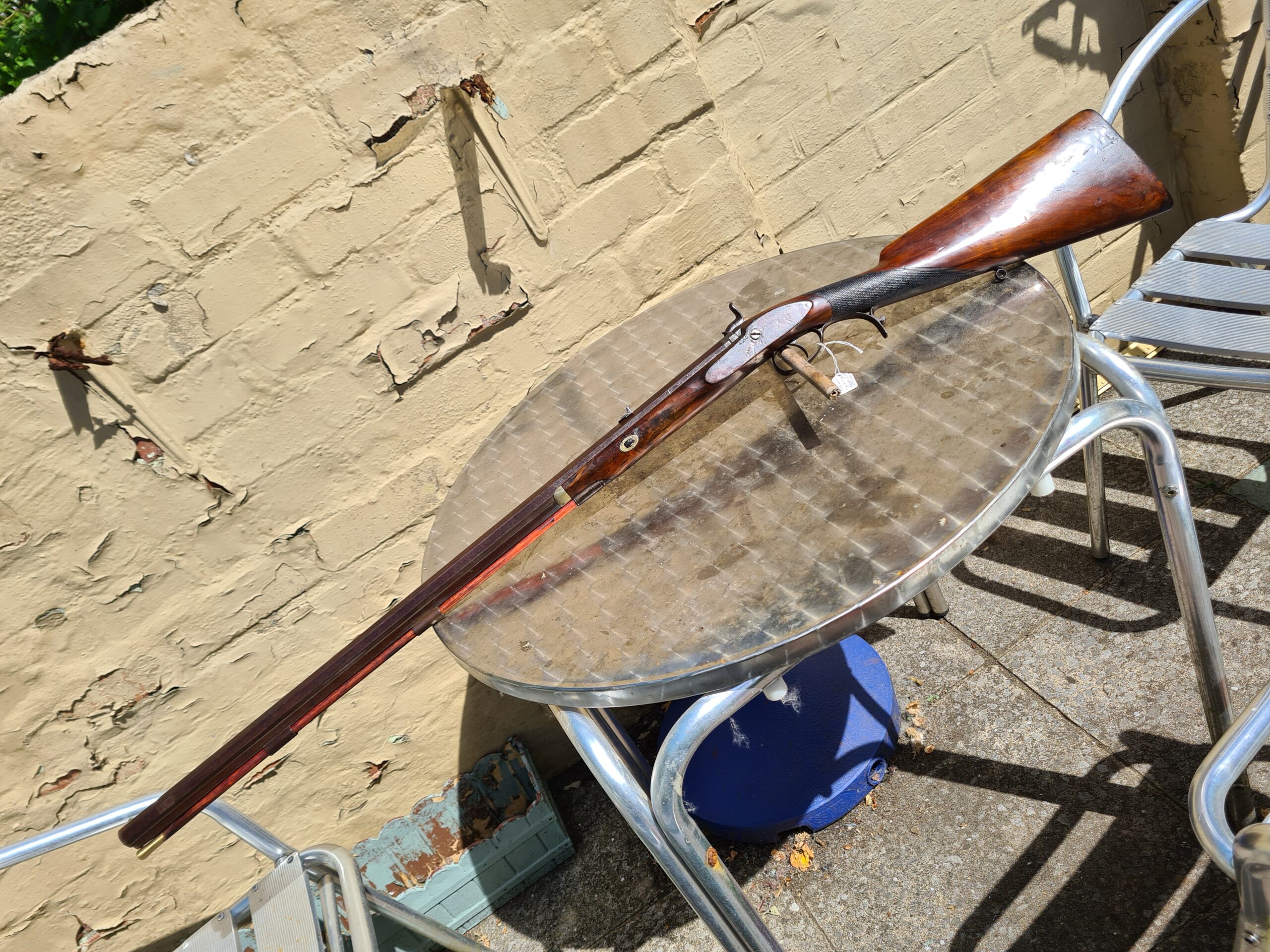 British Proofed Damsecene Twisted Octagonal Barreled Deer Park Rifle - Image 4