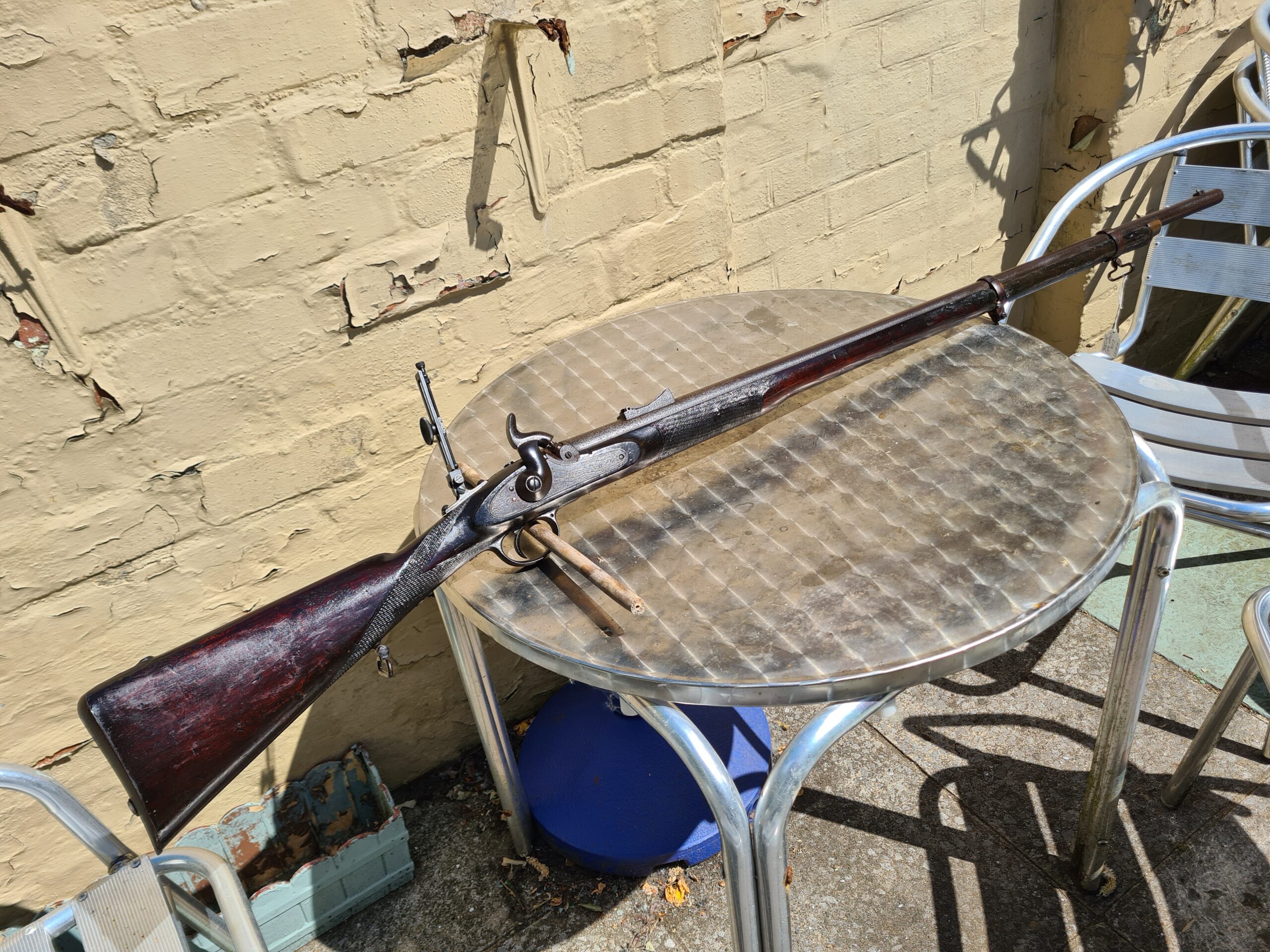 British Proofed Damsecene Twisted Octagonal Barreled Deer Park Rifle - Image 5