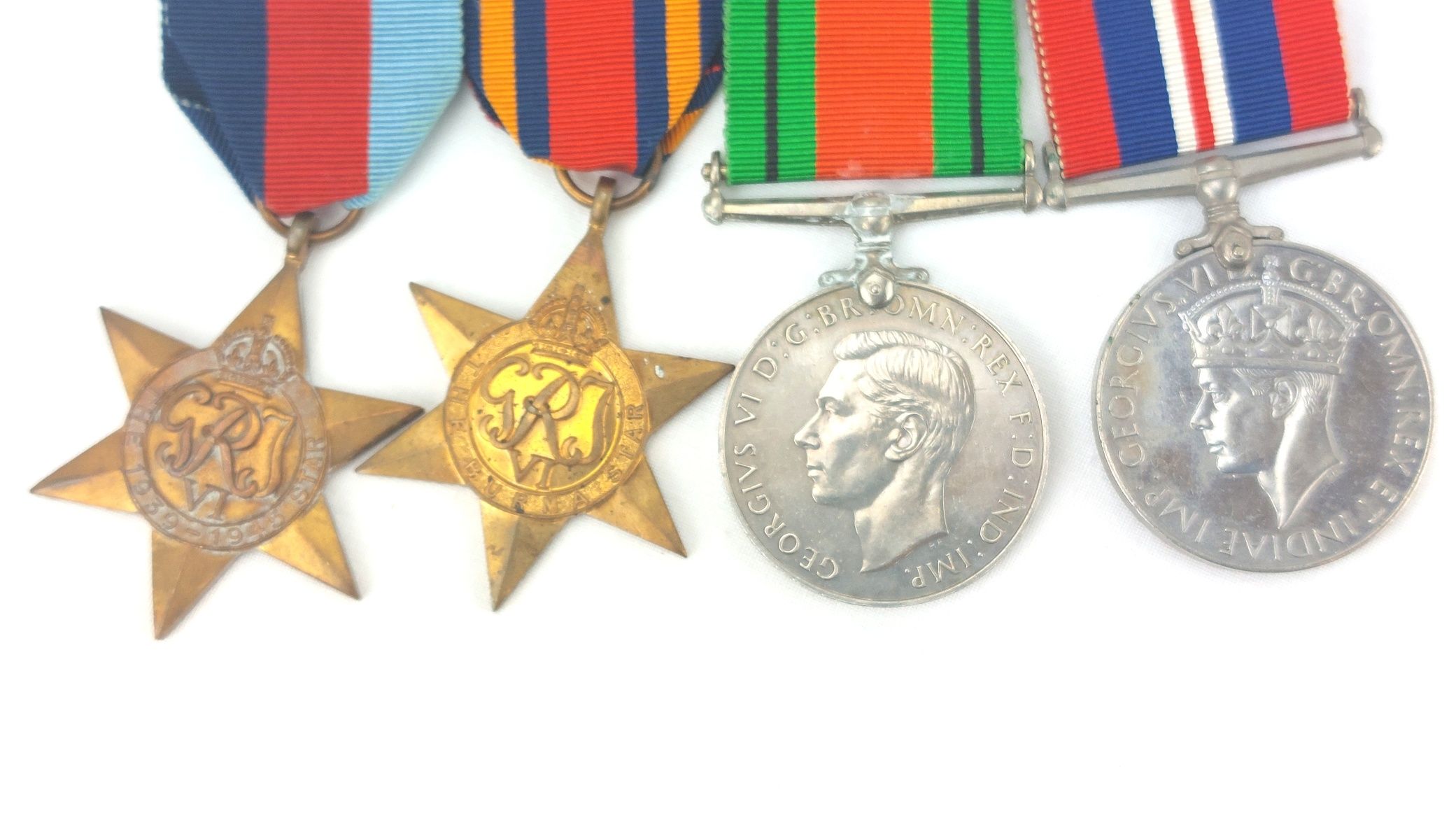 British, WW2, 1939–1945, Burma Campaign Medal Group (1939–45 Star, Burma Star, Defence Medal, War Medal), Mounted for Wear - Image 2