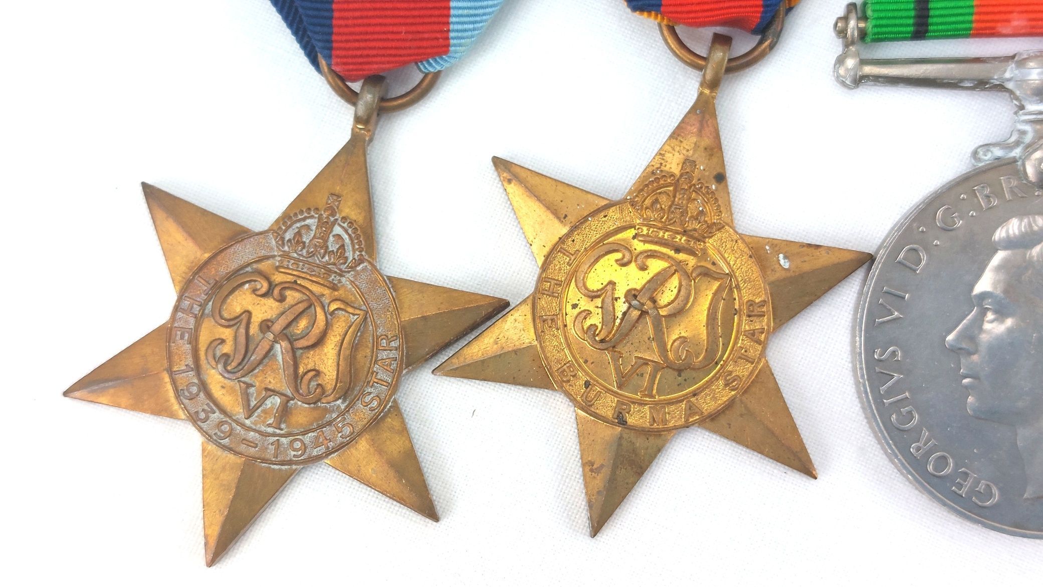British, WW2, 1939–1945, Burma Campaign Medal Group (1939–45 Star, Burma Star, Defence Medal, War Medal), Mounted for Wear - Image 3