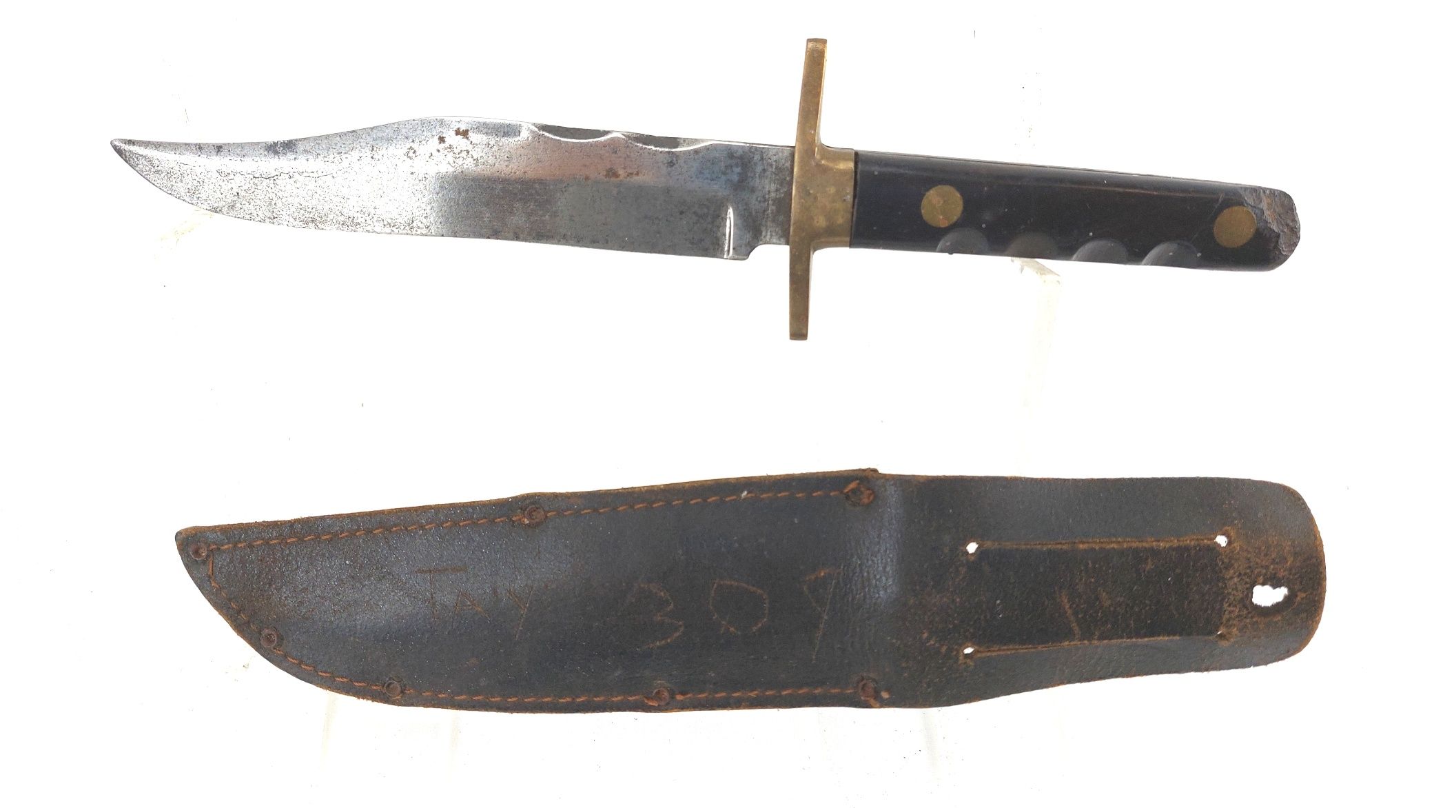 British, Mid-20th Century, Sheffield Bowie Hunting–Fighting Knife, with Original Leather Sheath - Image 2