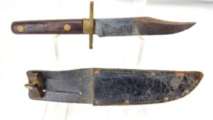 British, Mid-20th Century, William Rodgers Sheffield Bowie Hunting - Fighting Knife, with Leather Sheath