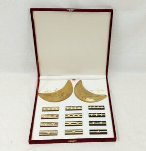 Cased Set Of French Gorgets And Rank Slides
