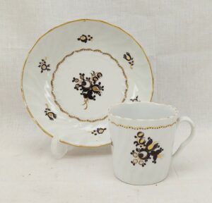 Circa 1790 Worcester Cup And Saucer
