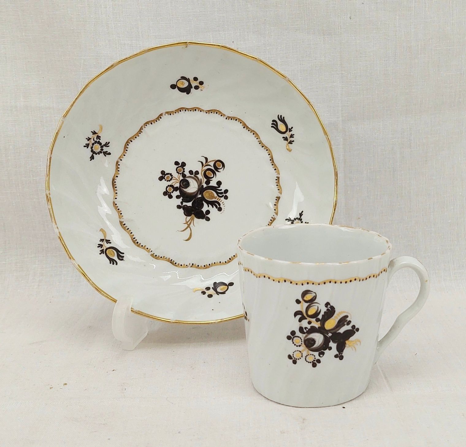 Circa 1790 Worcester Cup And Saucer