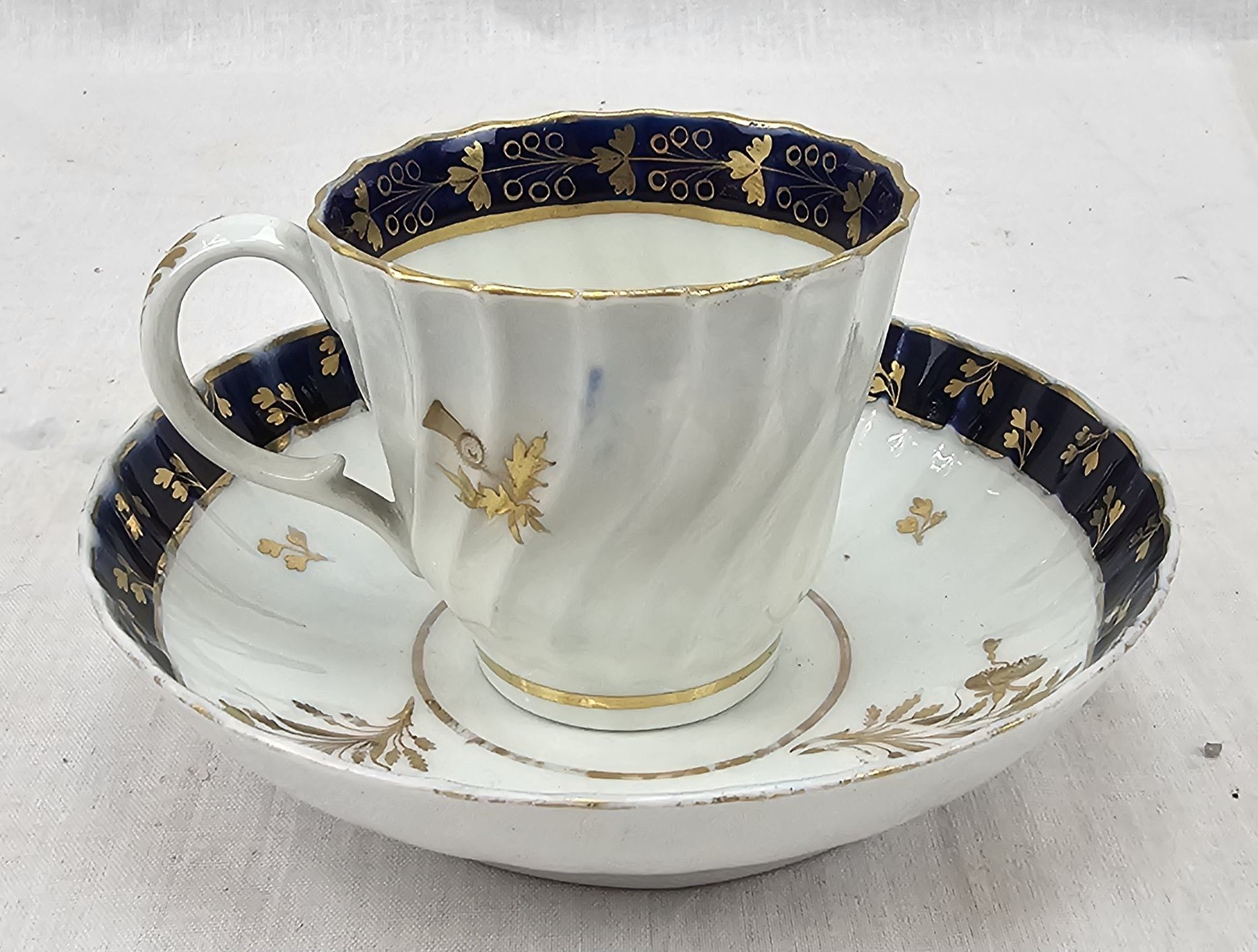 Circa 1805 Worcester Spiral Fluted Cup And Saucer