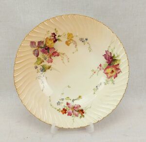 Circa 1899 Royal Worcester Blush Ivory Floral Spiral Plate