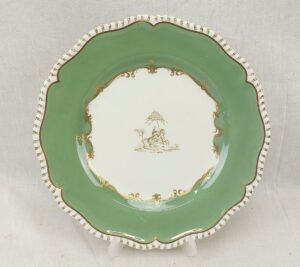 Circa 1952 Royal Worcester Green Gilt Plate