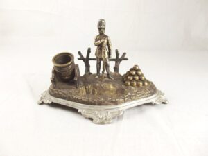 Circa 1853 Victorian Crimean War Spelter Ink Stand