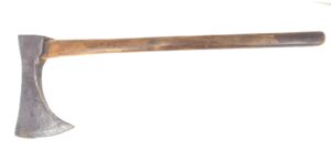 European, c17th–18th Century, Heavy Executioner’s Axe with Broad Forged Crescent Blade