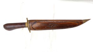 Indian or North African (Moroccan), Mid-20th Century, Vintage Shibriya-style Tribal Dagger with Wooden Scabbard