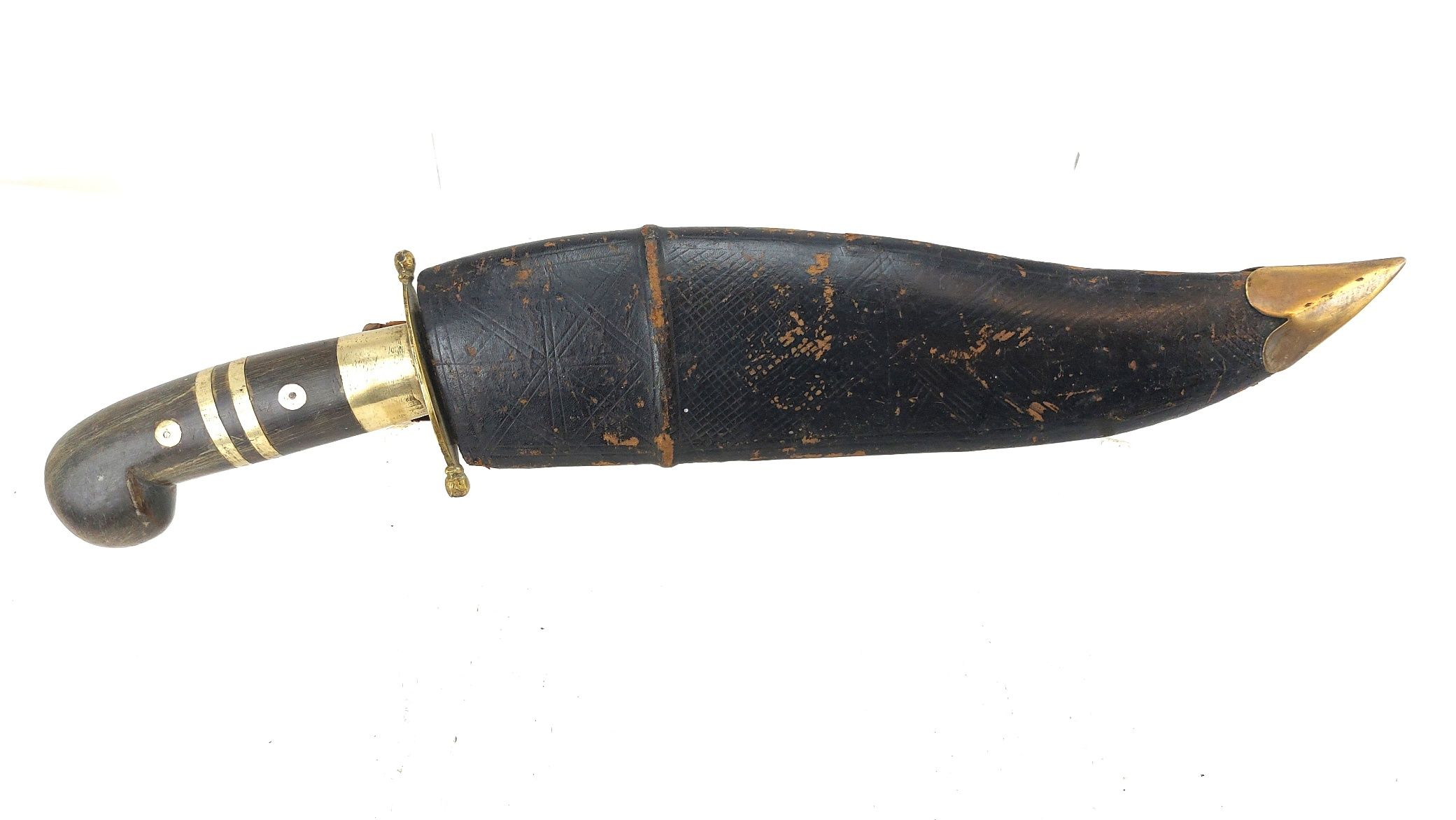 Indian Bowie-Style Fighting Knife – Horn and Brass Hilt, Possibly by The Army Traders, Dehradun - Image 13