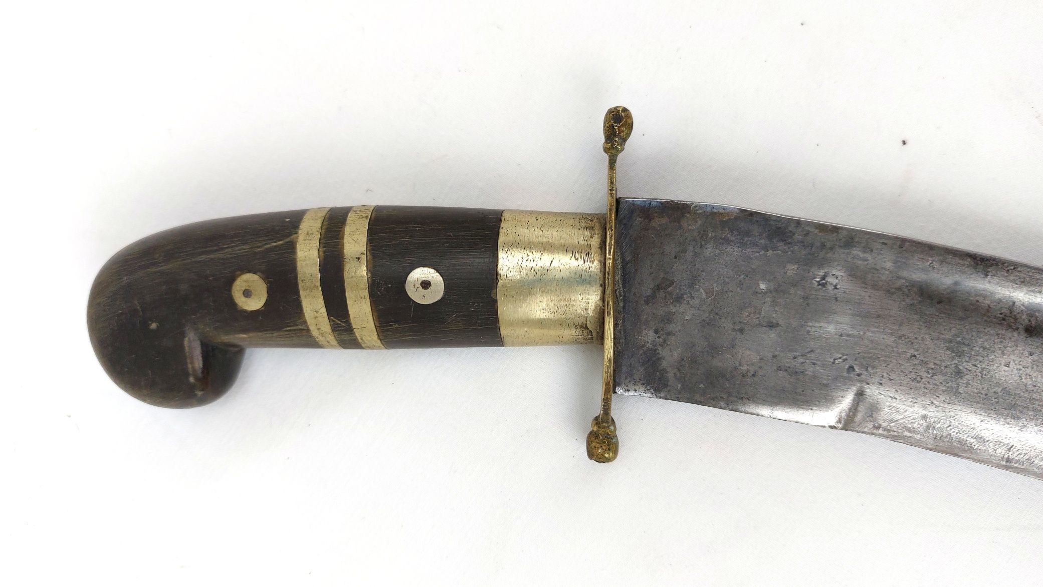Indian Bowie-Style Fighting Knife – Horn and Brass Hilt, Possibly by The Army Traders, Dehradun - Image 3