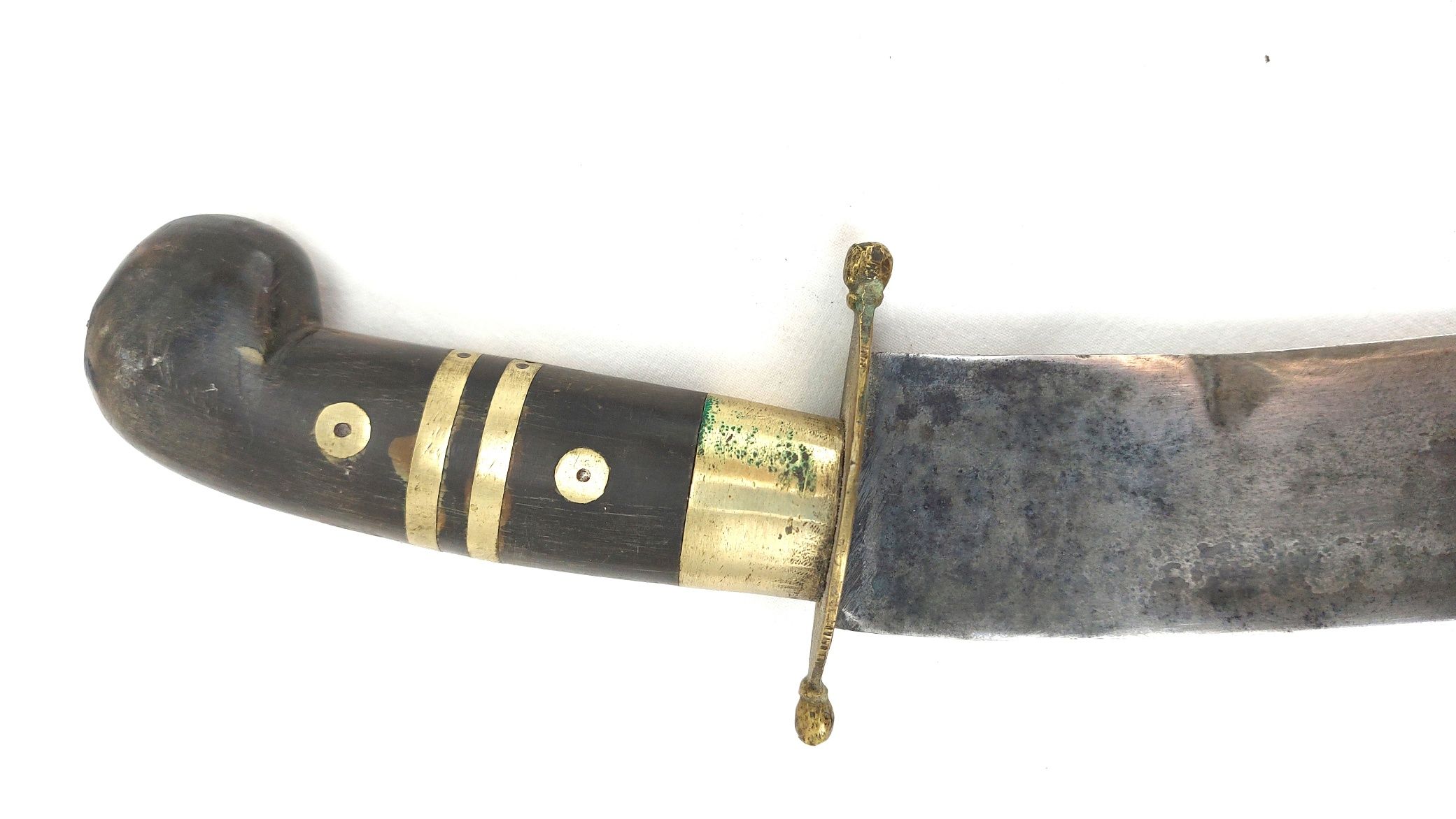 Indian Bowie-Style Fighting Knife – Horn and Brass Hilt, Possibly by The Army Traders, Dehradun - Image 5