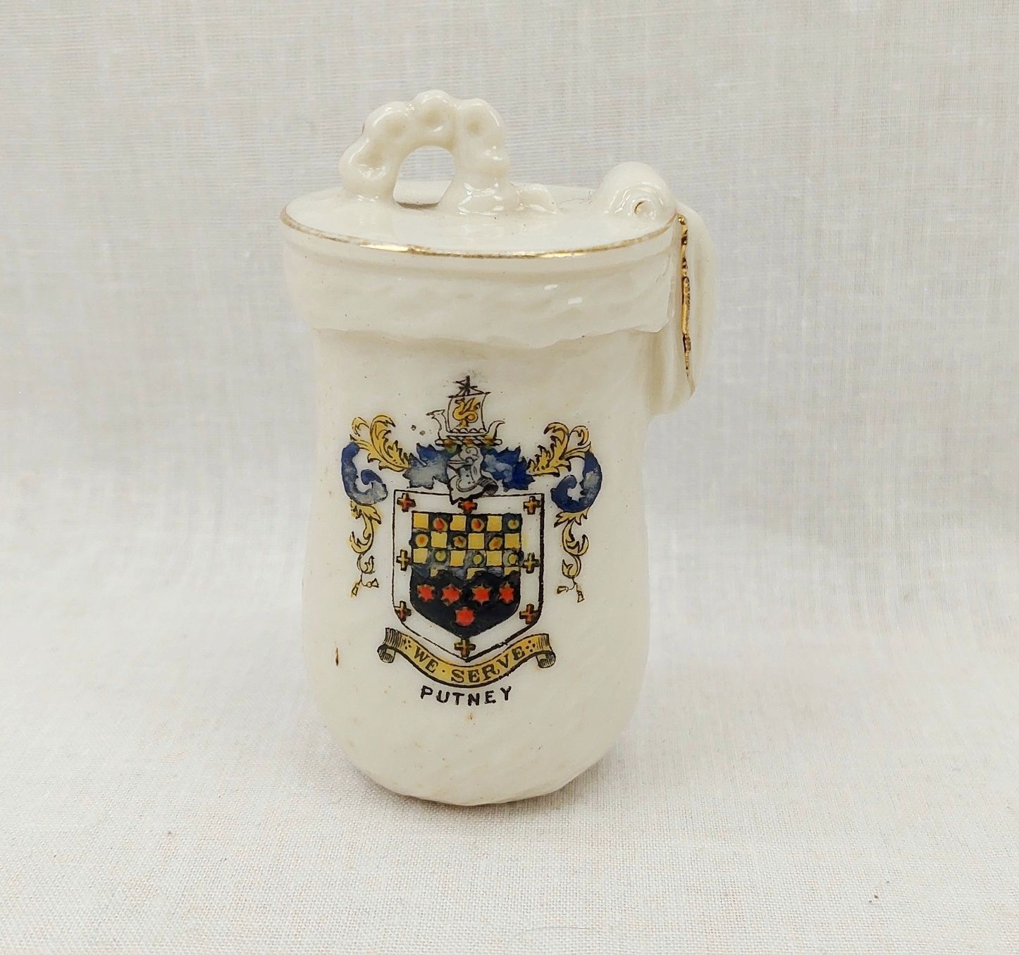 WW1 Carlton Crested China Model of a German Incendiary Bomb - Putney