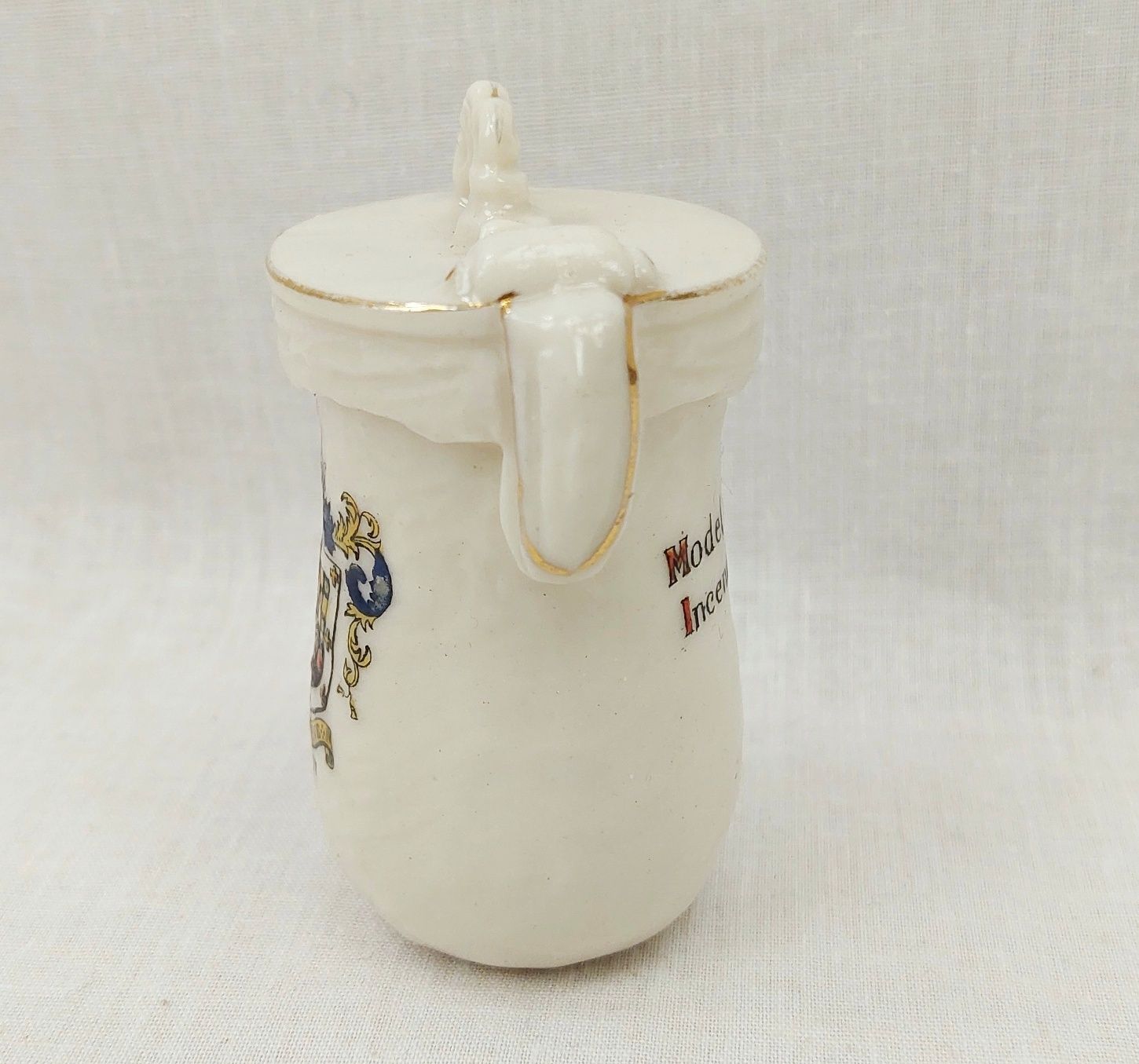 WW1 Carlton Crested China Model of a German Incendiary Bomb - Putney - Image 3