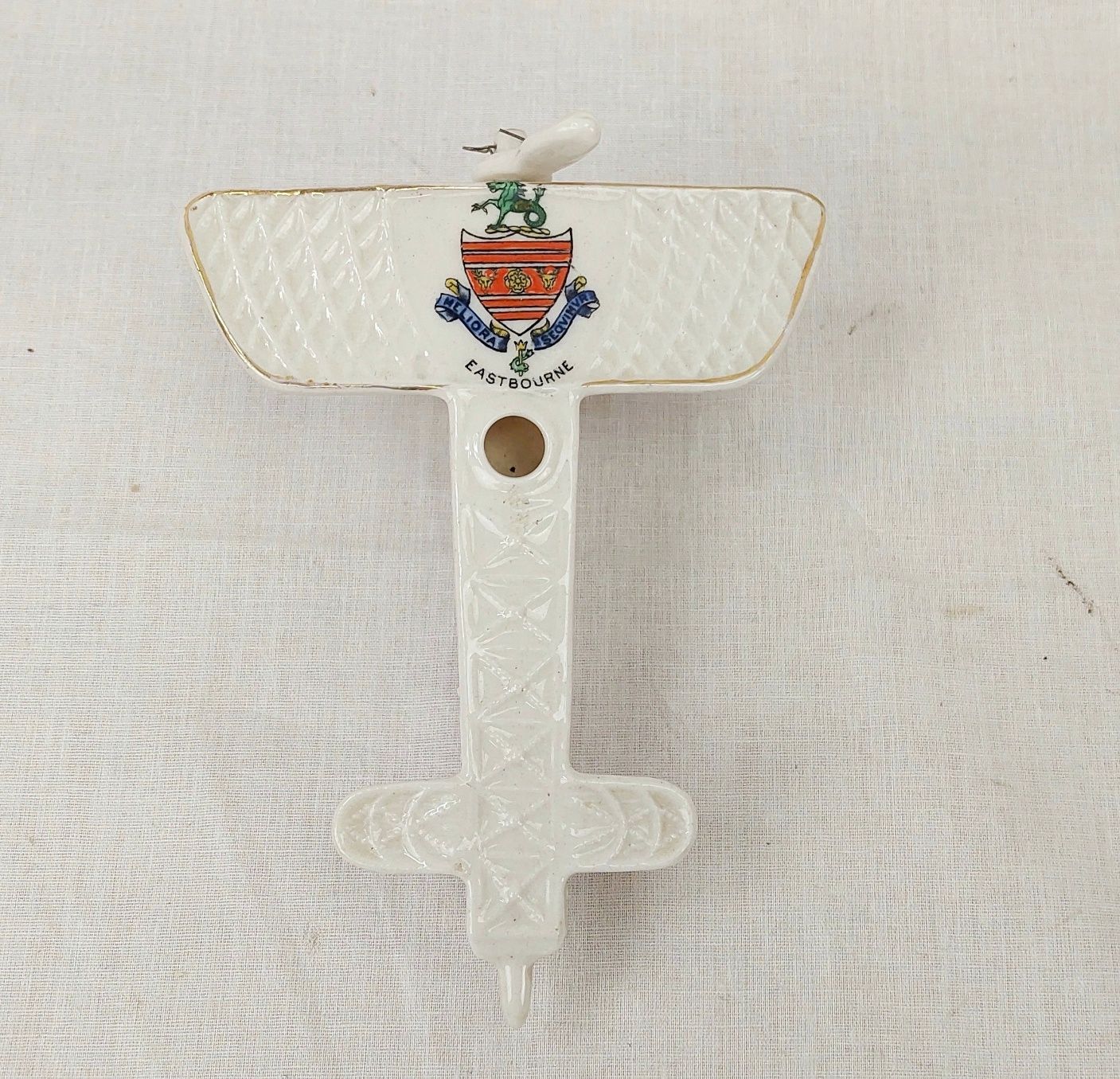 WW1 Arcadian Crested China Model of a Monoplane – Eastbourne - Image 2