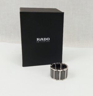 Rado Watch Black Ceramic And Stainless Steel Links Ring
