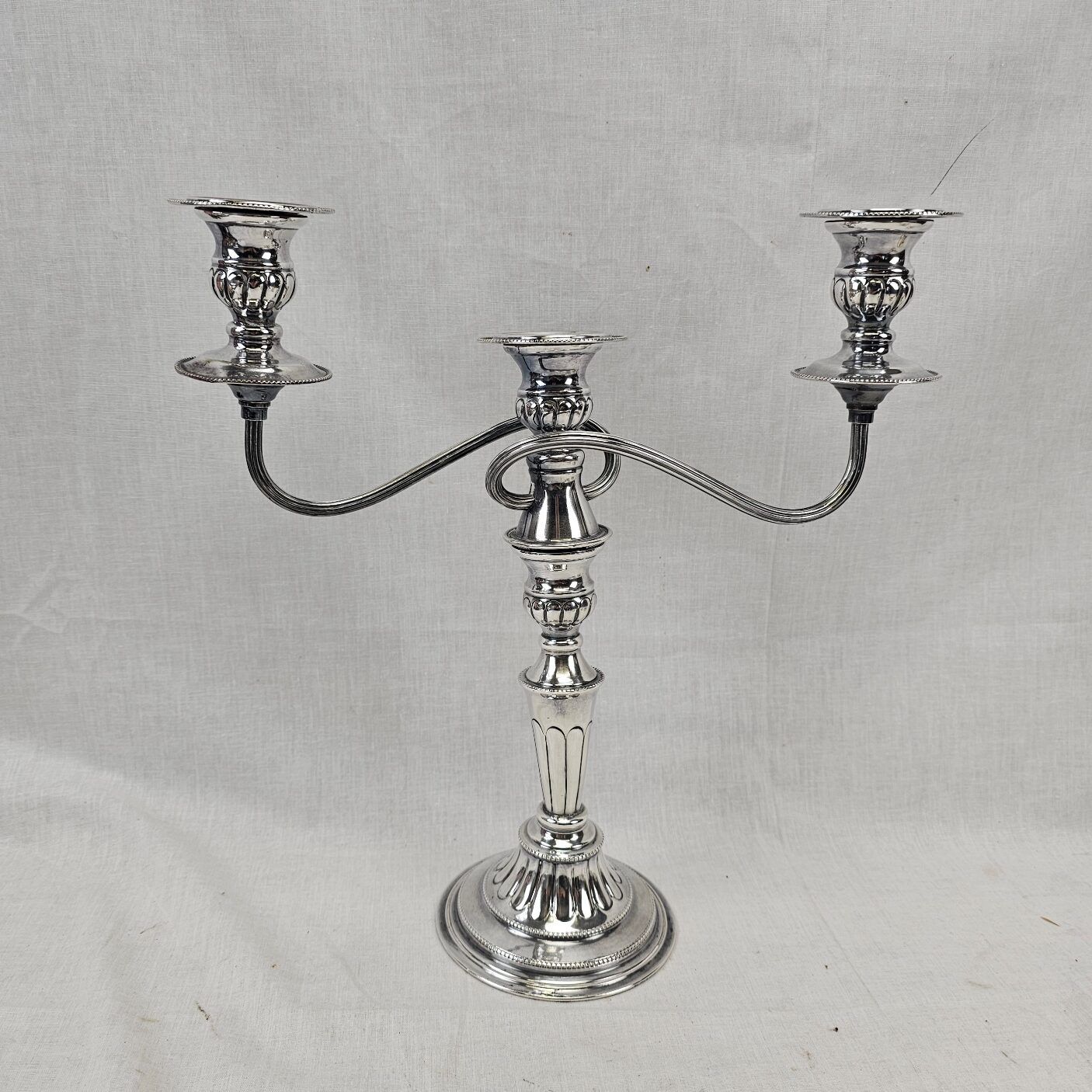 Vintage Whitby Plate Of London Silver Plate 3 Branch Candelabra