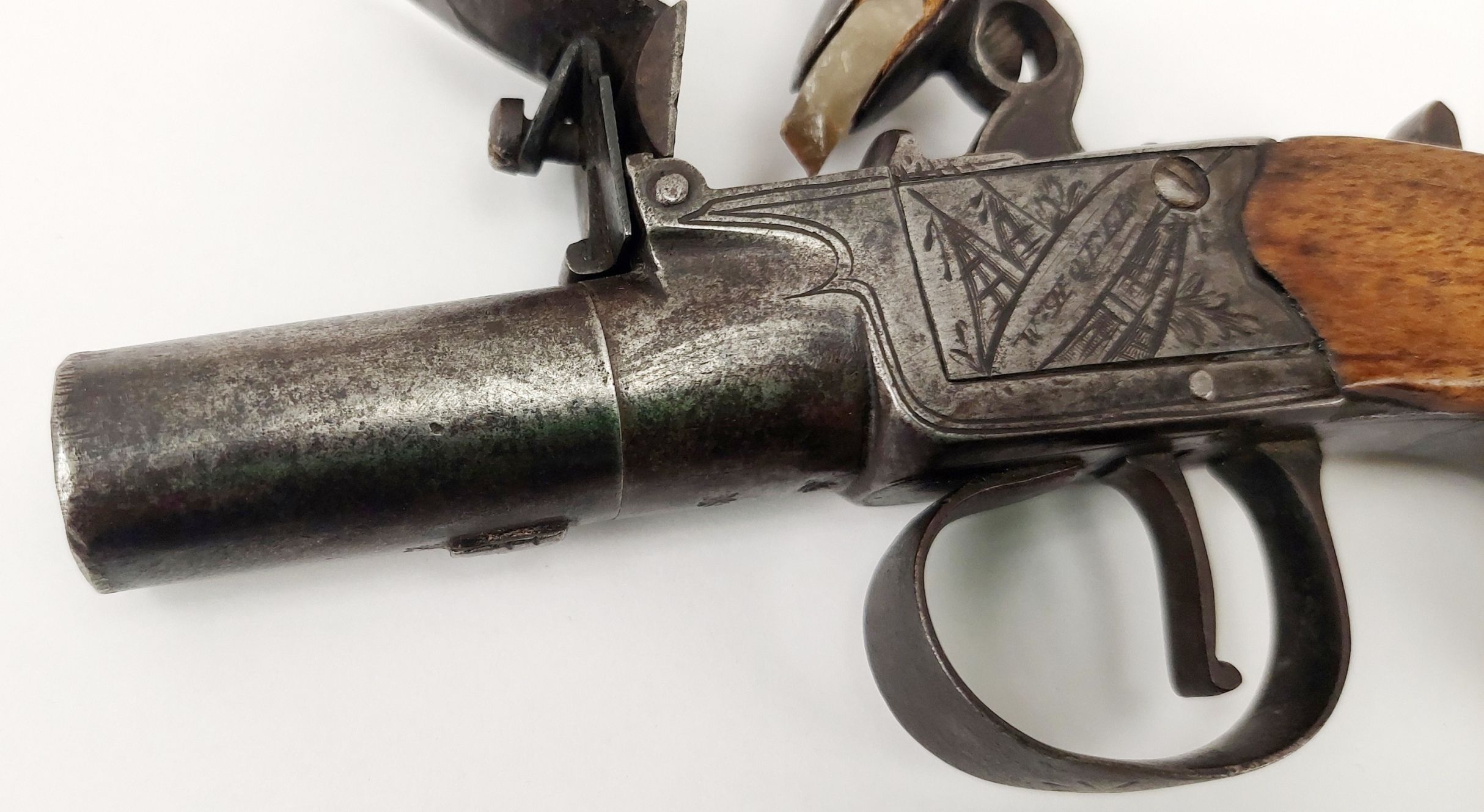 c1800 Flintlock Boxlock Pistol By W Hollis - Image 3