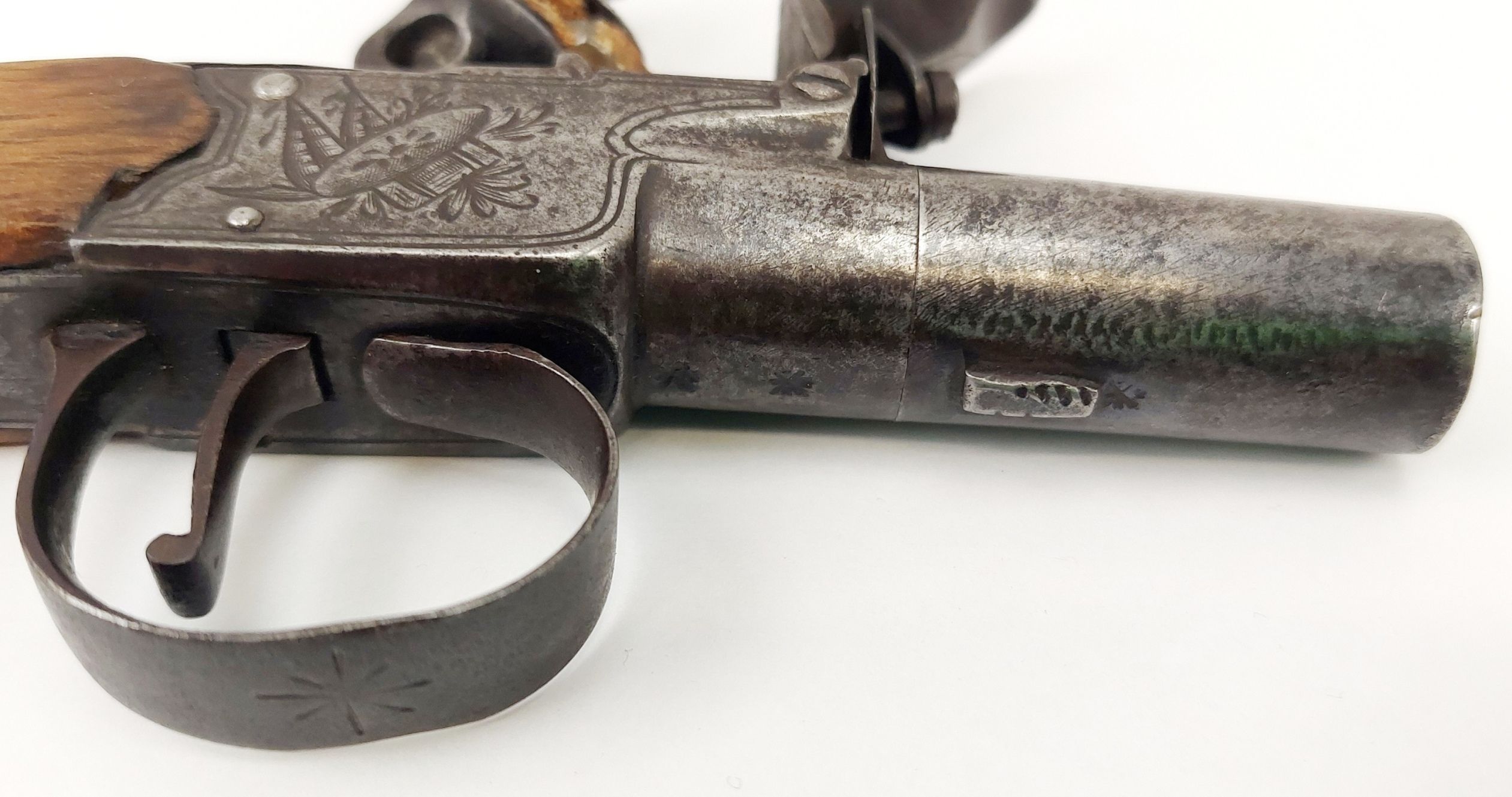 c1800 Flintlock Boxlock Pistol By W Hollis - Image 9