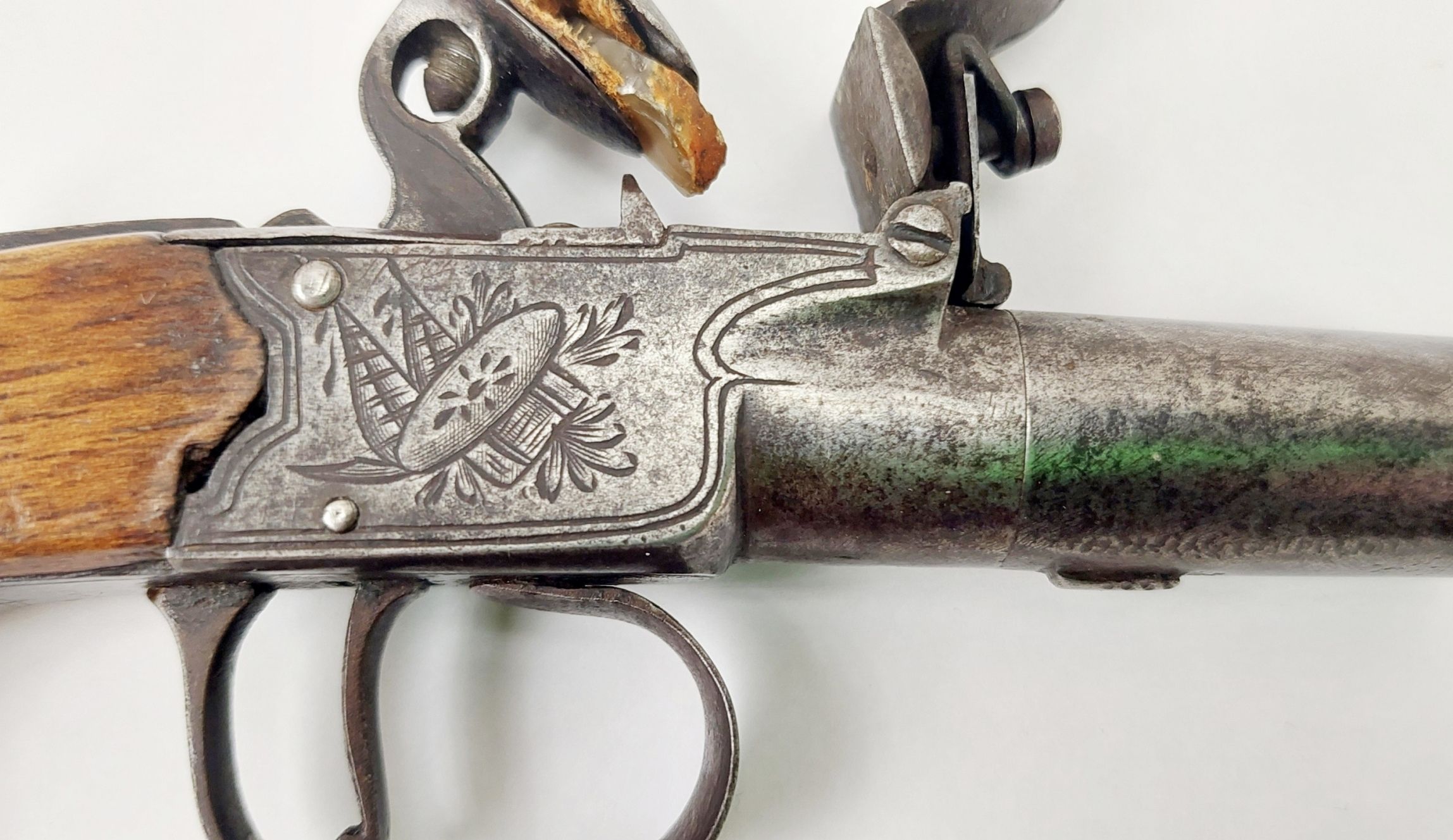 c1800 Flintlock Boxlock Pistol By W Hollis - Image 7