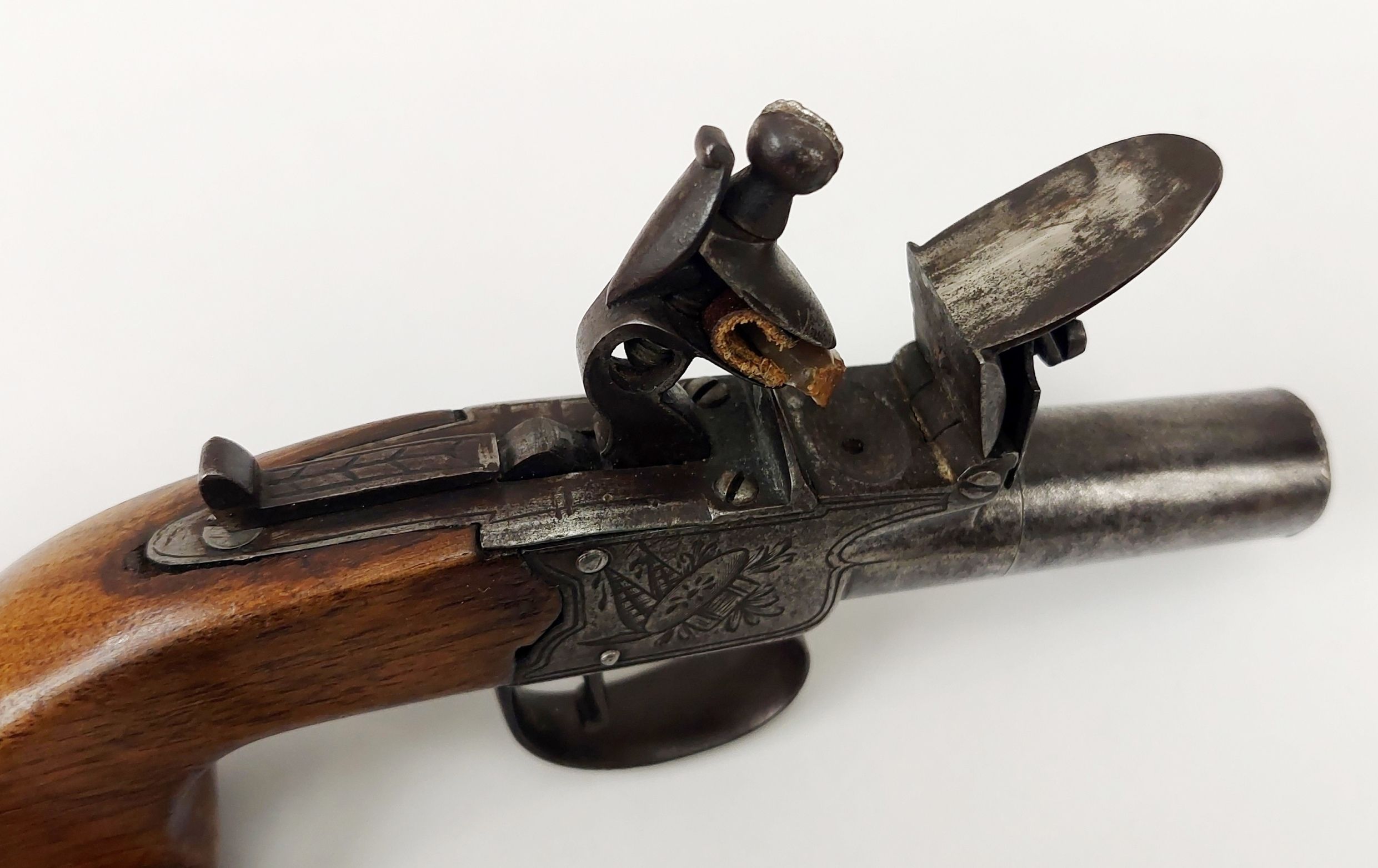 c1800 Flintlock Boxlock Pistol By W Hollis - Image 6