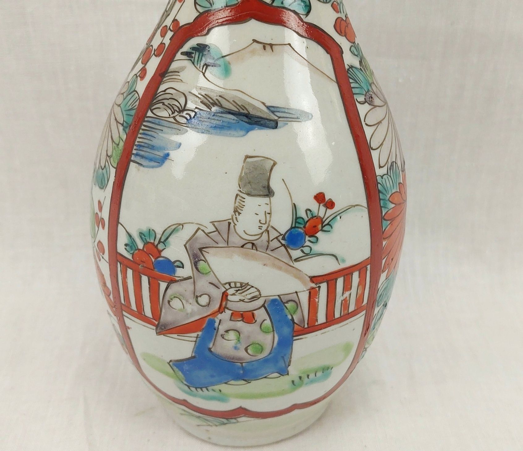 c1880 Japanese Canton Ceramic Frilled Rim Vase - Image 9