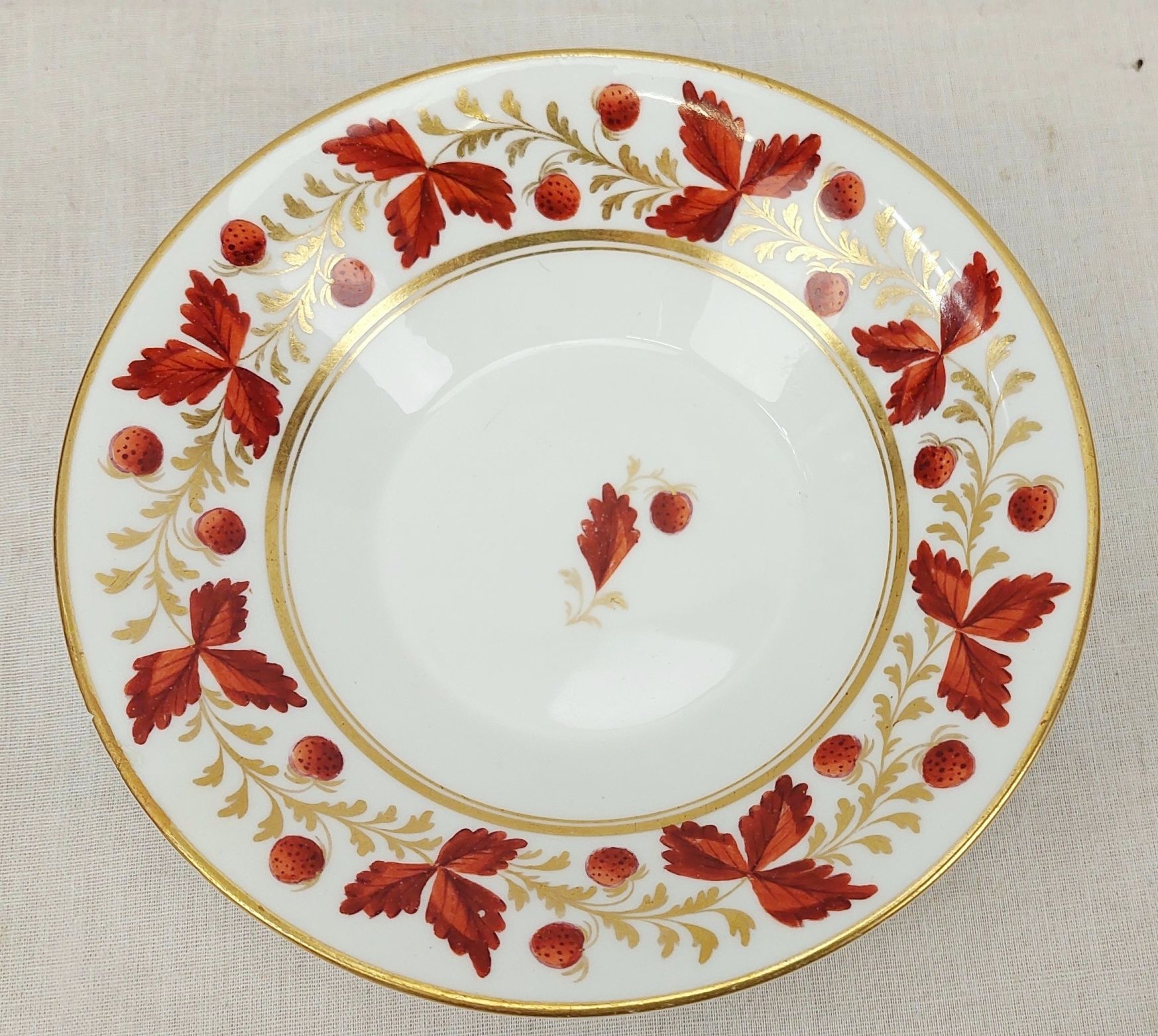 c1898 Royal Worcester Iron Red Leaves Cup And Saucer #2 - Image 9