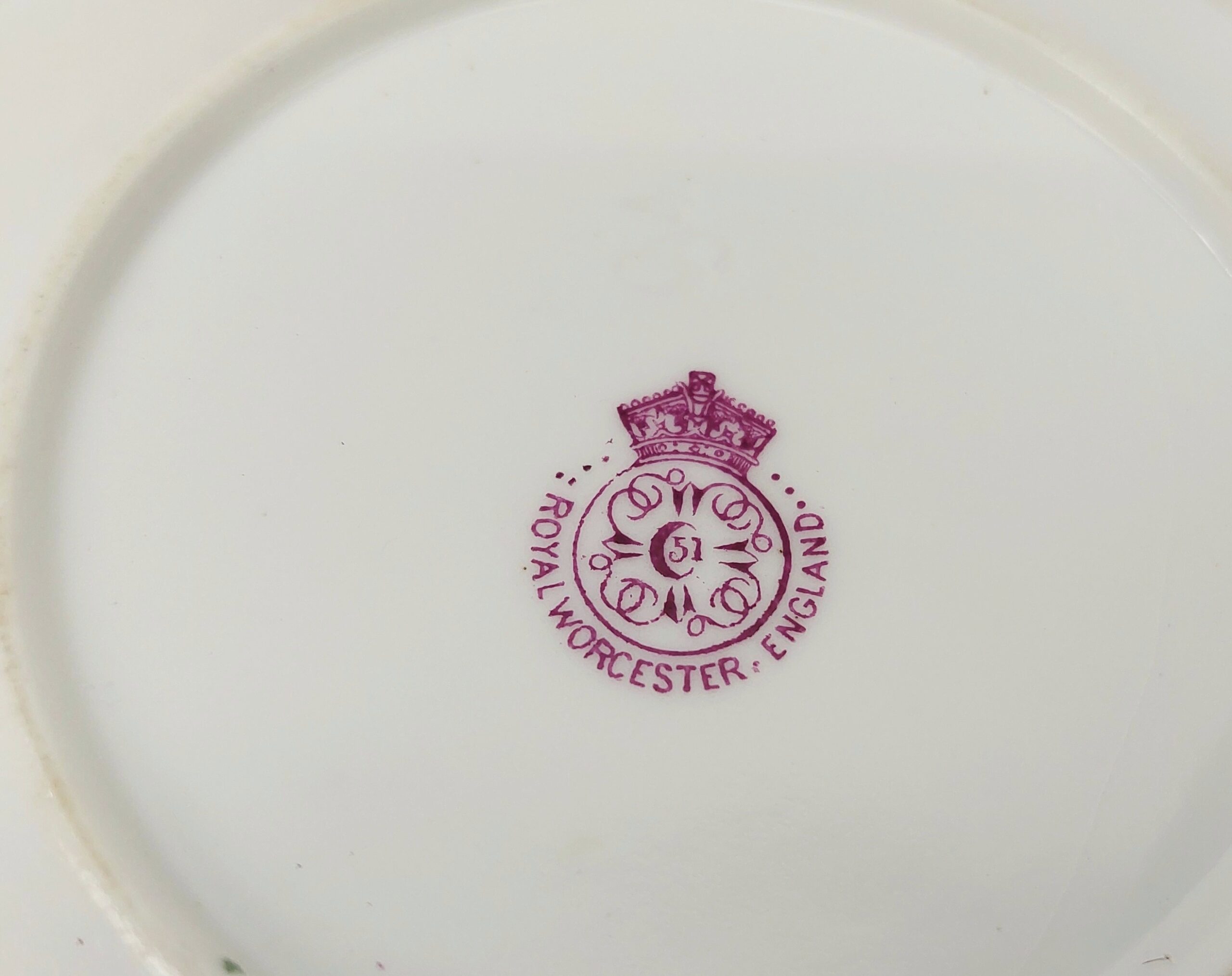 c1898 Royal Worcester Iron Red Leaves Cup And Saucer #2 - Image 7