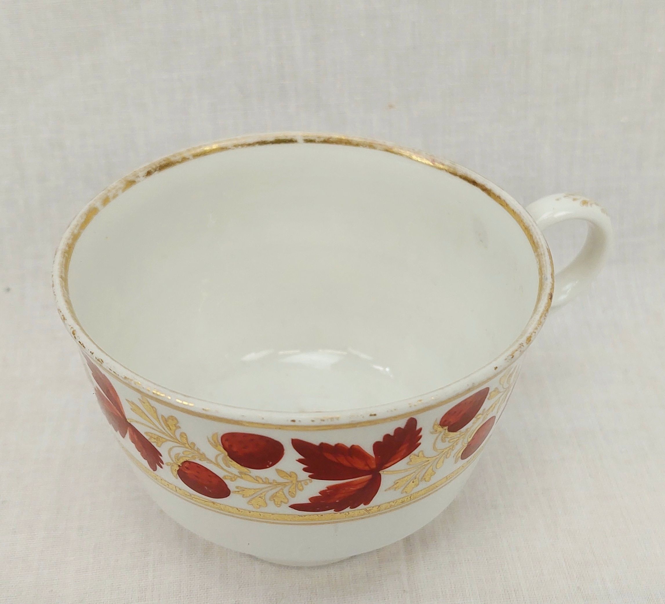 c1898 Royal Worcester Iron Red Leaves Cup And Saucer #2 - Image 5