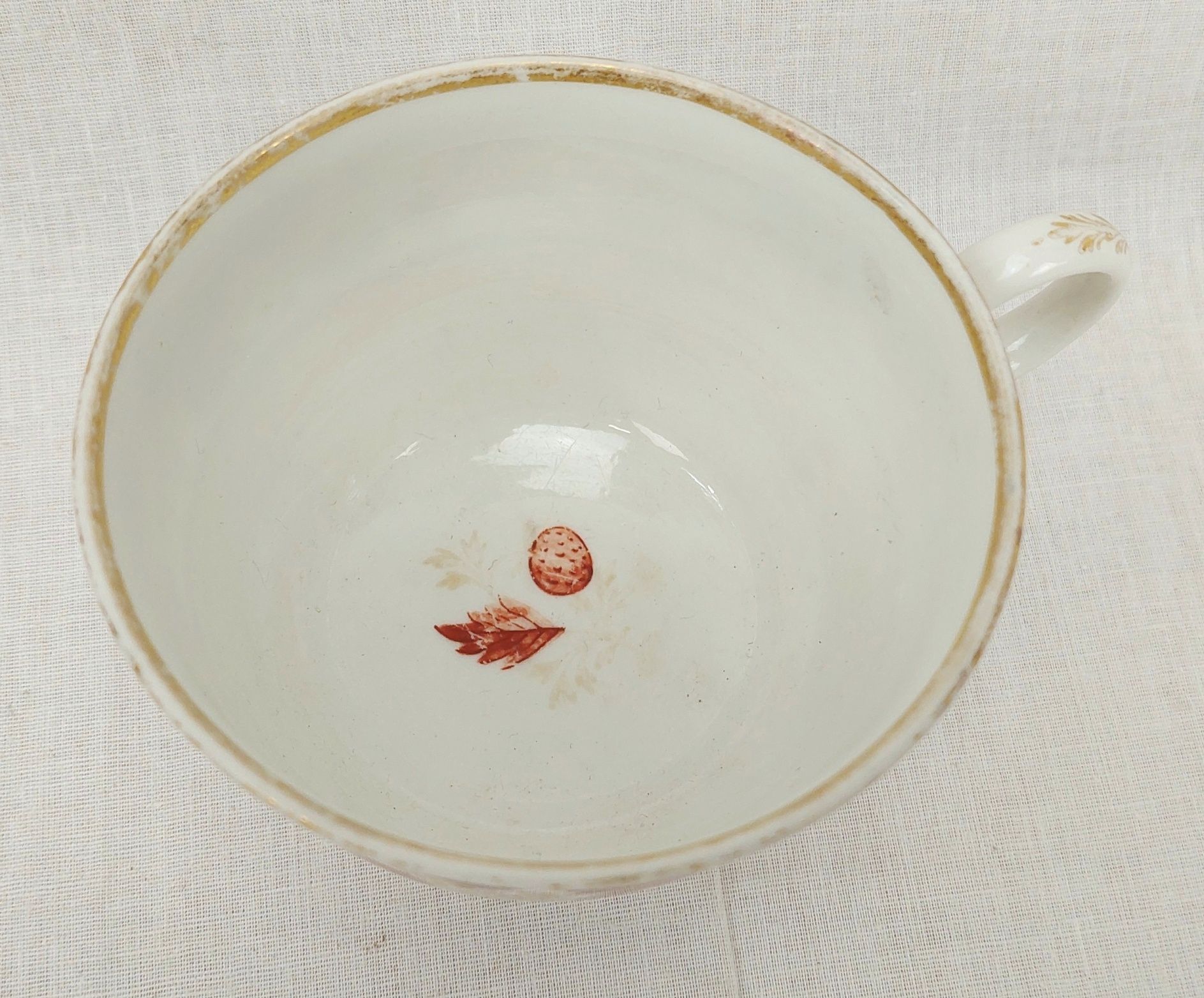 c1898 Royal Worcester Iron Red Leaves Cup And Saucer #2 - Image 4