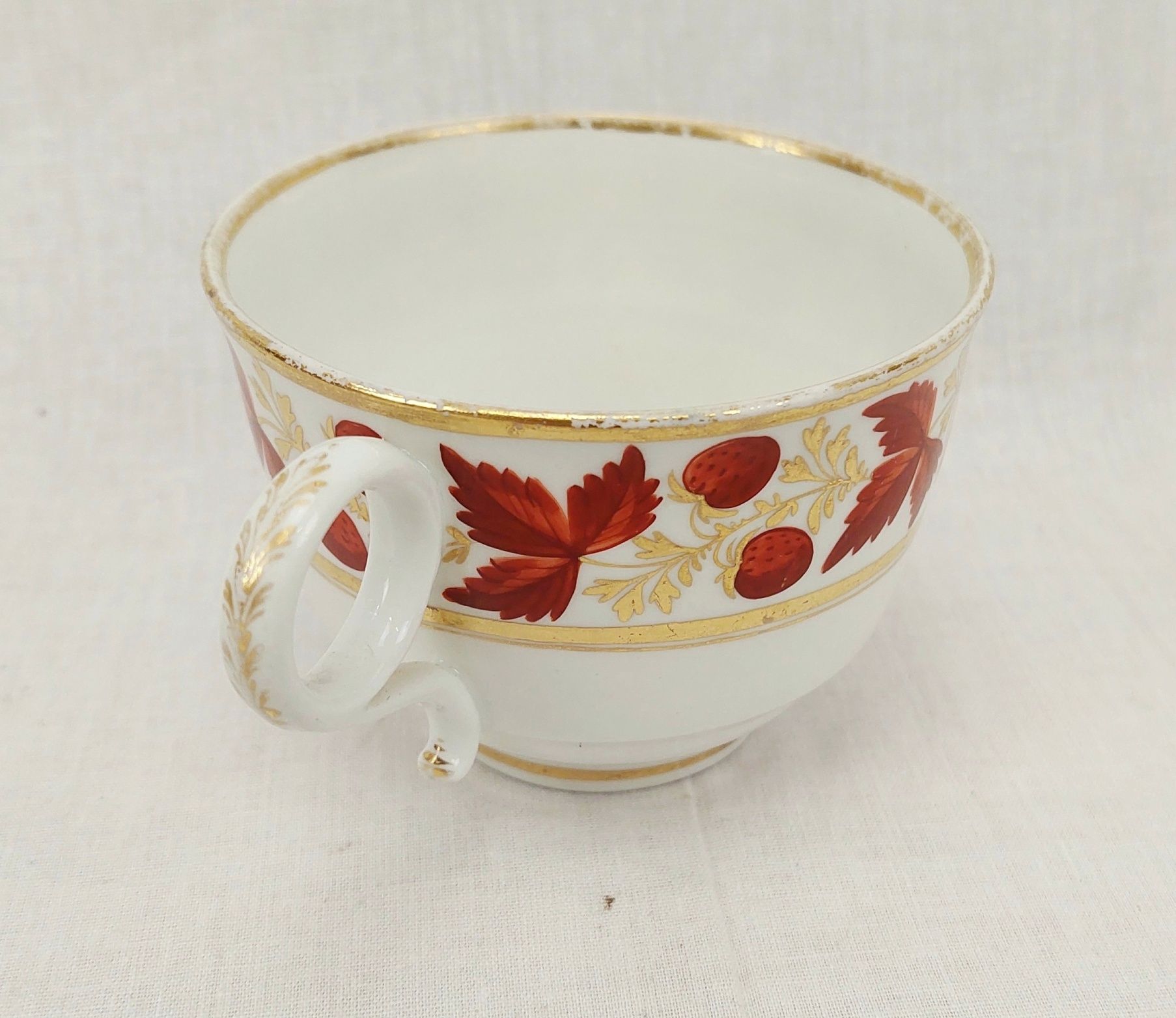 c1898 Royal Worcester Iron Red Leaves Cup And Saucer #2 - Image 3
