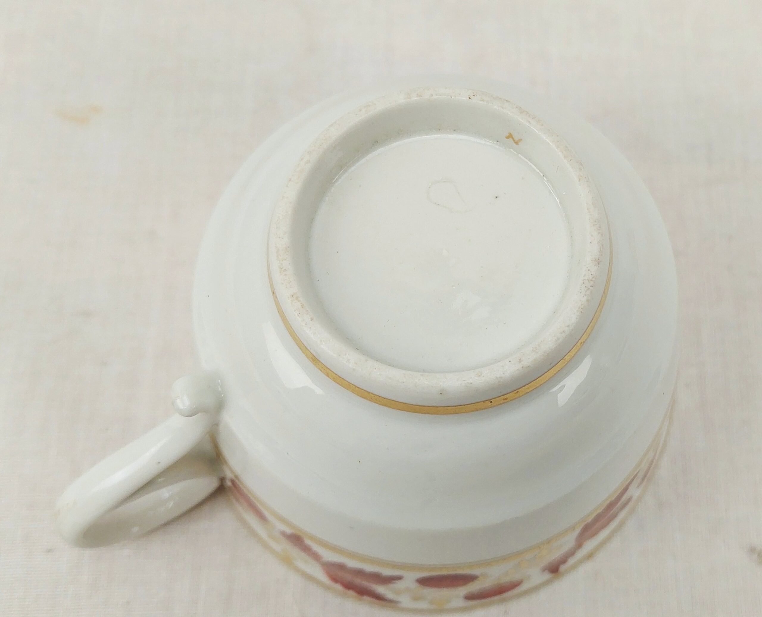 c1898 Royal Worcester Iron Red Leaves Cup And Saucer #2 - Image 2