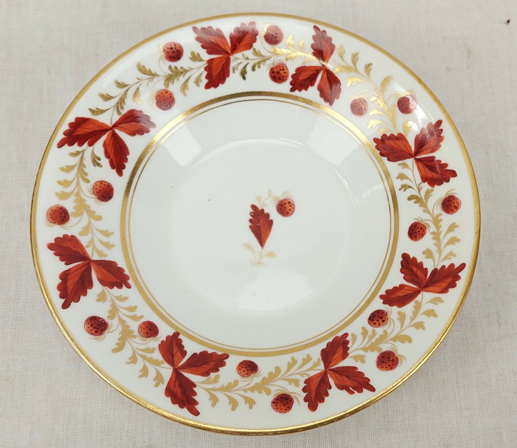 c1898 Royal Worcester Iron Red Leaves Cup And Saucer #3 - Image 10