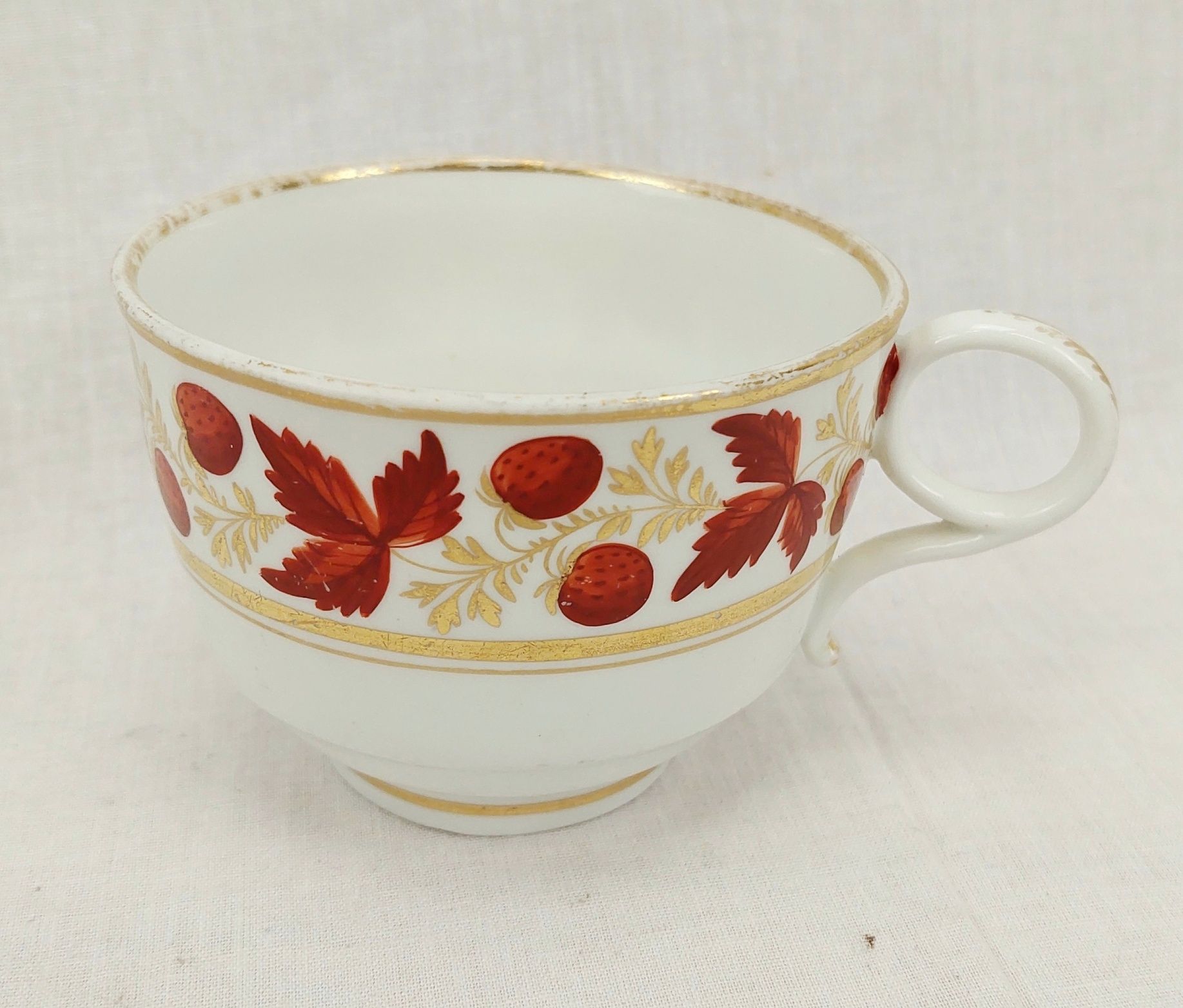 c1898 Royal Worcester Iron Red Leaves Cup And Saucer #3 - Image 7