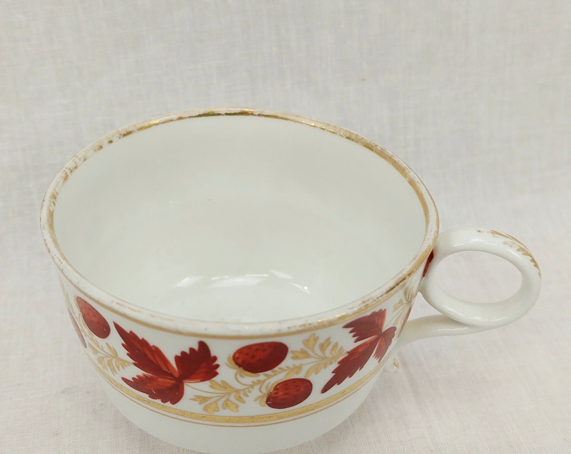 c1898 Royal Worcester Iron Red Leaves Cup And Saucer #3 - Image 6
