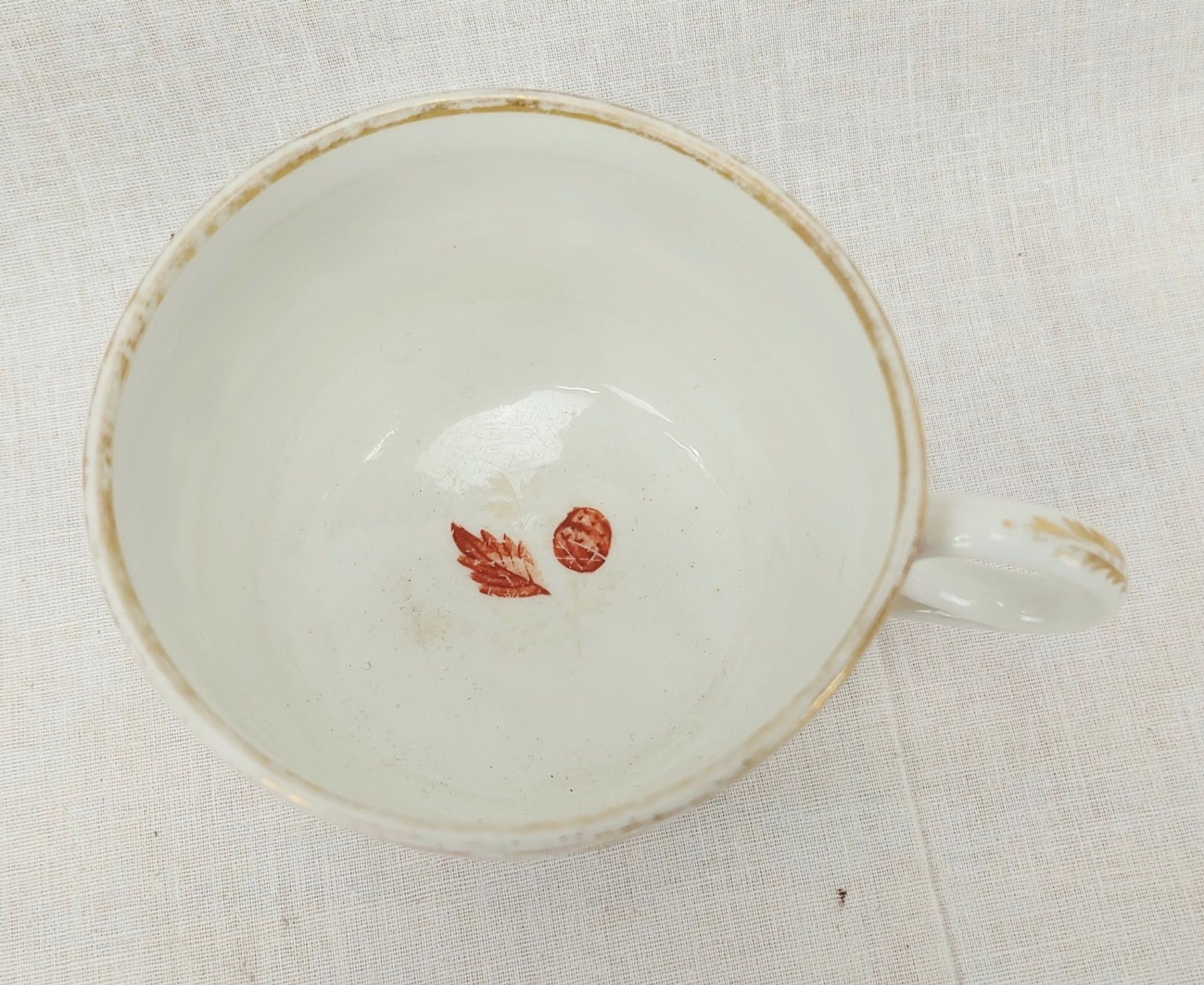 c1898 Royal Worcester Iron Red Leaves Cup And Saucer #3 - Image 5