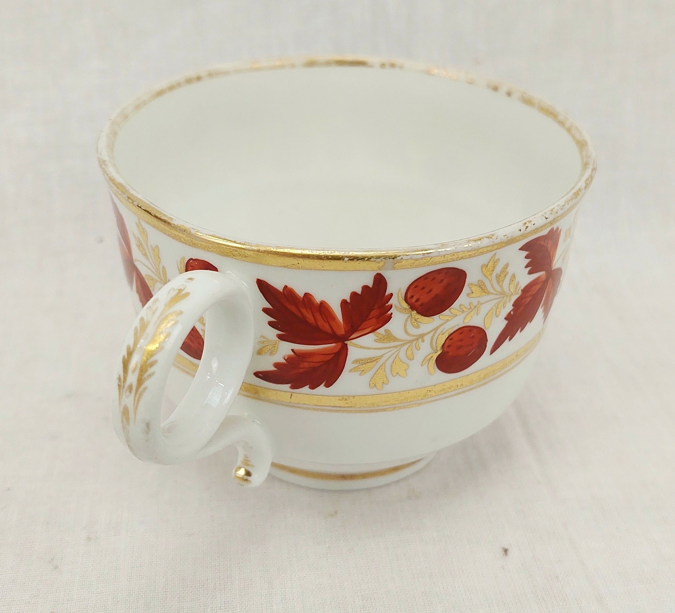 c1898 Royal Worcester Iron Red Leaves Cup And Saucer #3 - Image 4