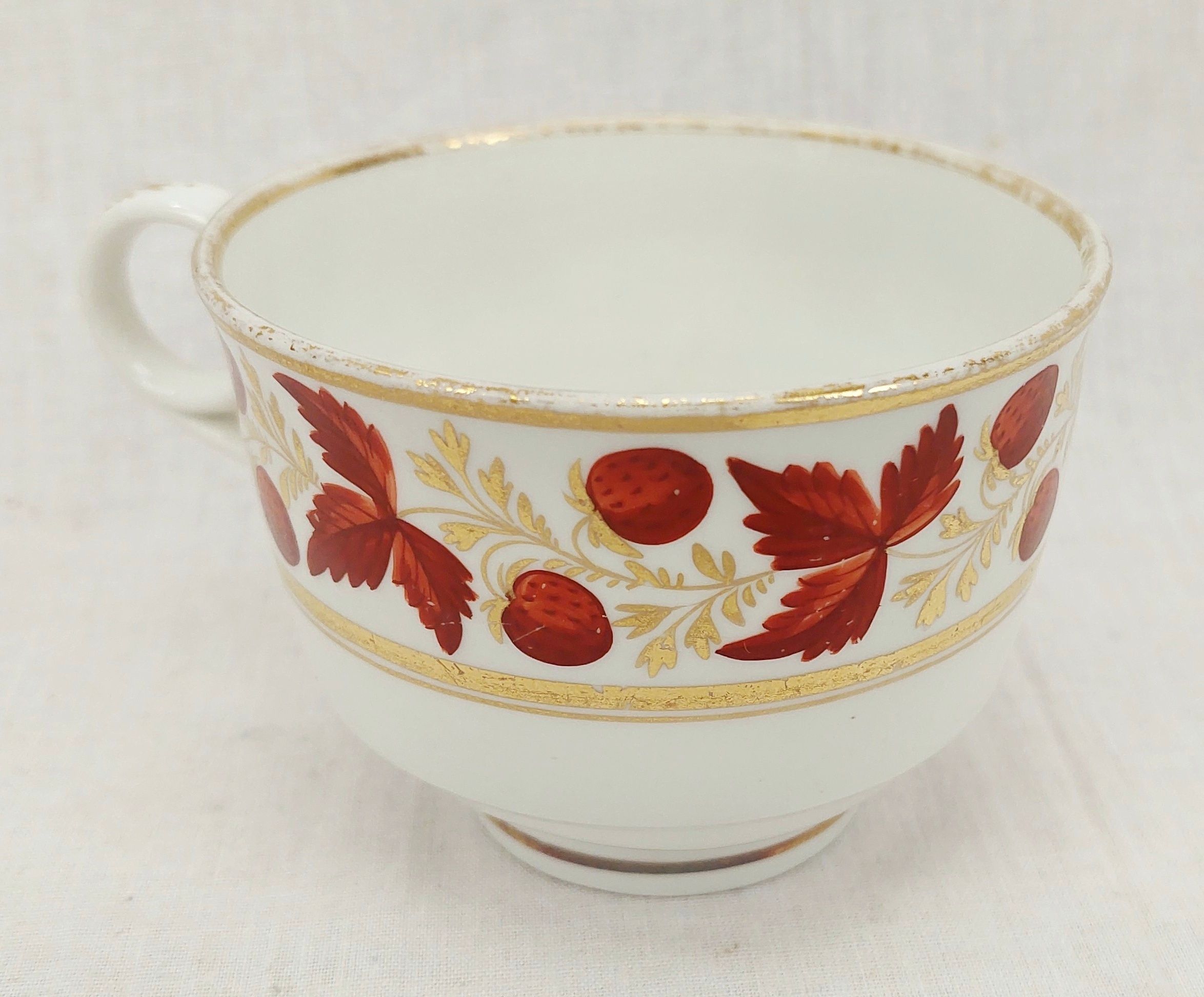 c1898 Royal Worcester Iron Red Leaves Cup And Saucer #3 - Image 3