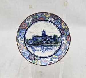 c1932 Royal Worcester Miniature Dish Of Canterbury Cathedral